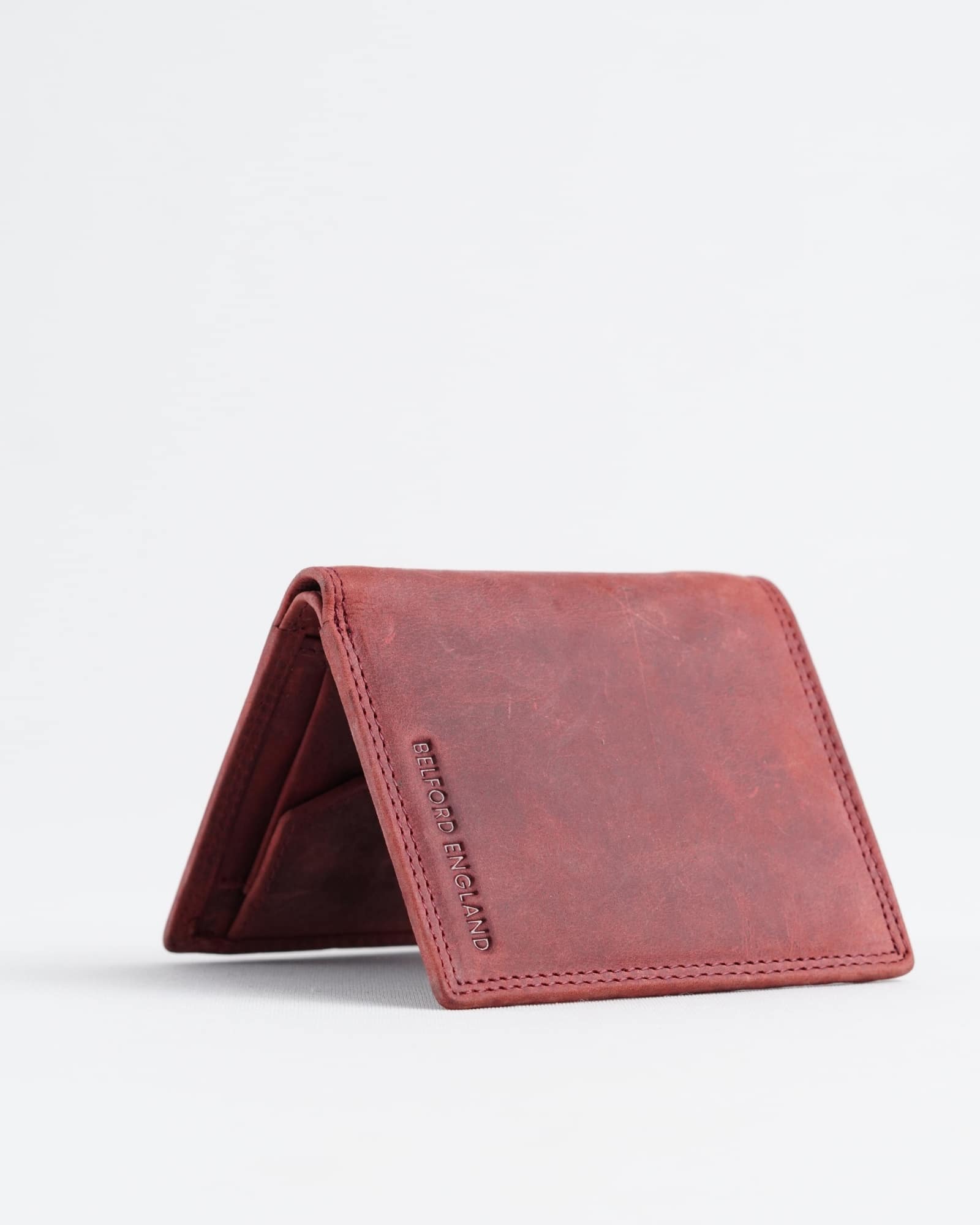 Hyde (Sleek Series) Men’s Original Leather Wallet (Rugged Cherry) - Image 3