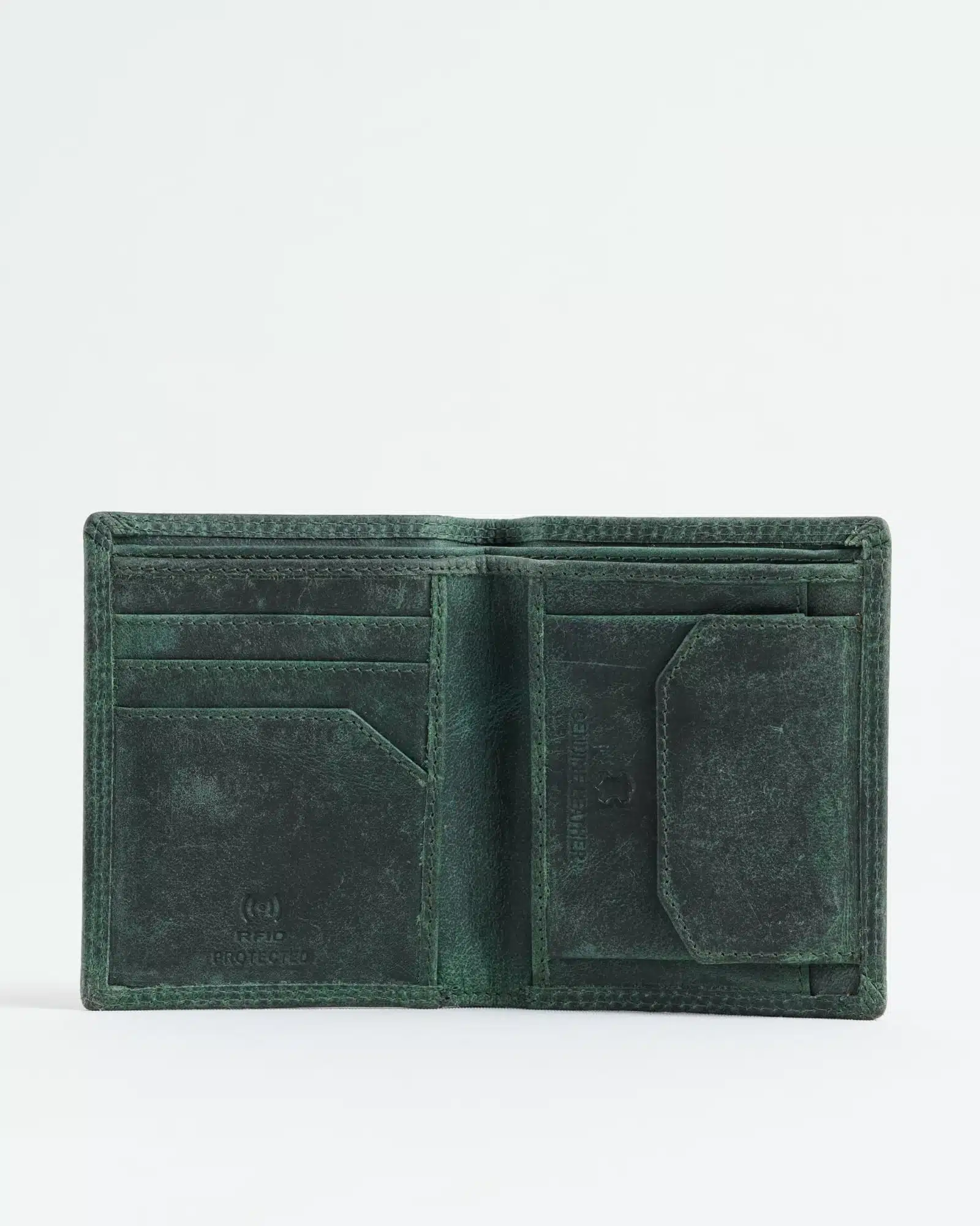 Hyde(Sleek Series) Men’s Original Leather Wallet (Rugged Green)