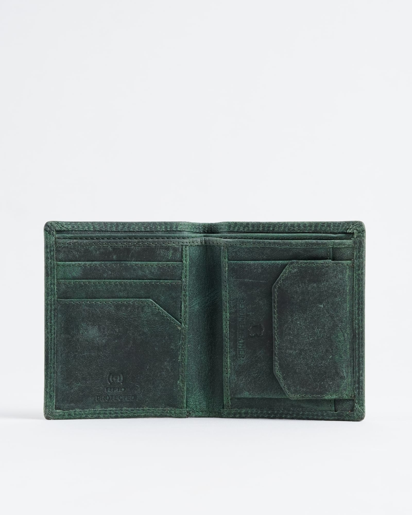Hyde(Sleek Series) Men’s Original Leather Wallet (Rugged Green) - Image 6
