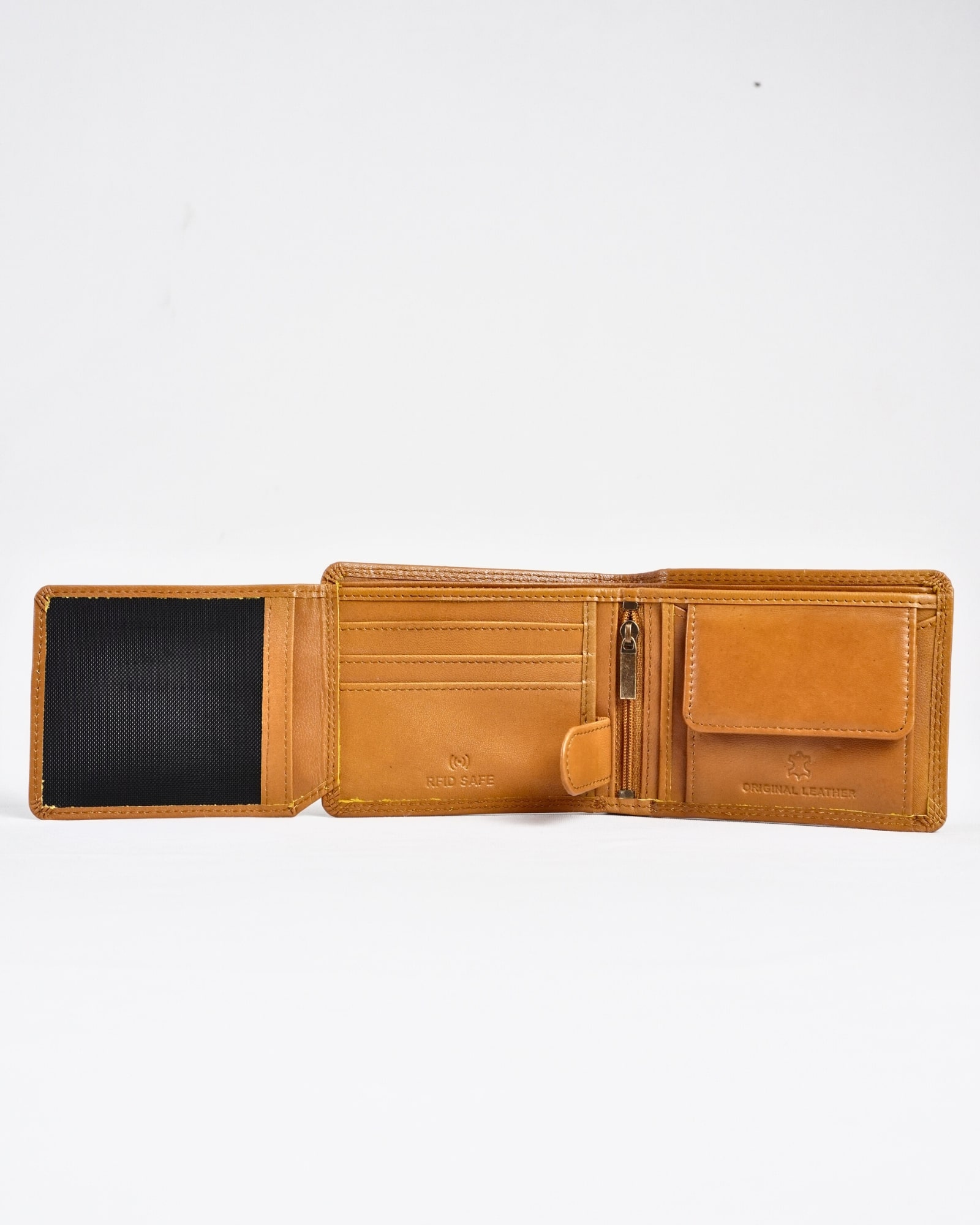 Cambridge - Men’s Original Leather Wallet  - Lion (Almond Brown) - Image 5