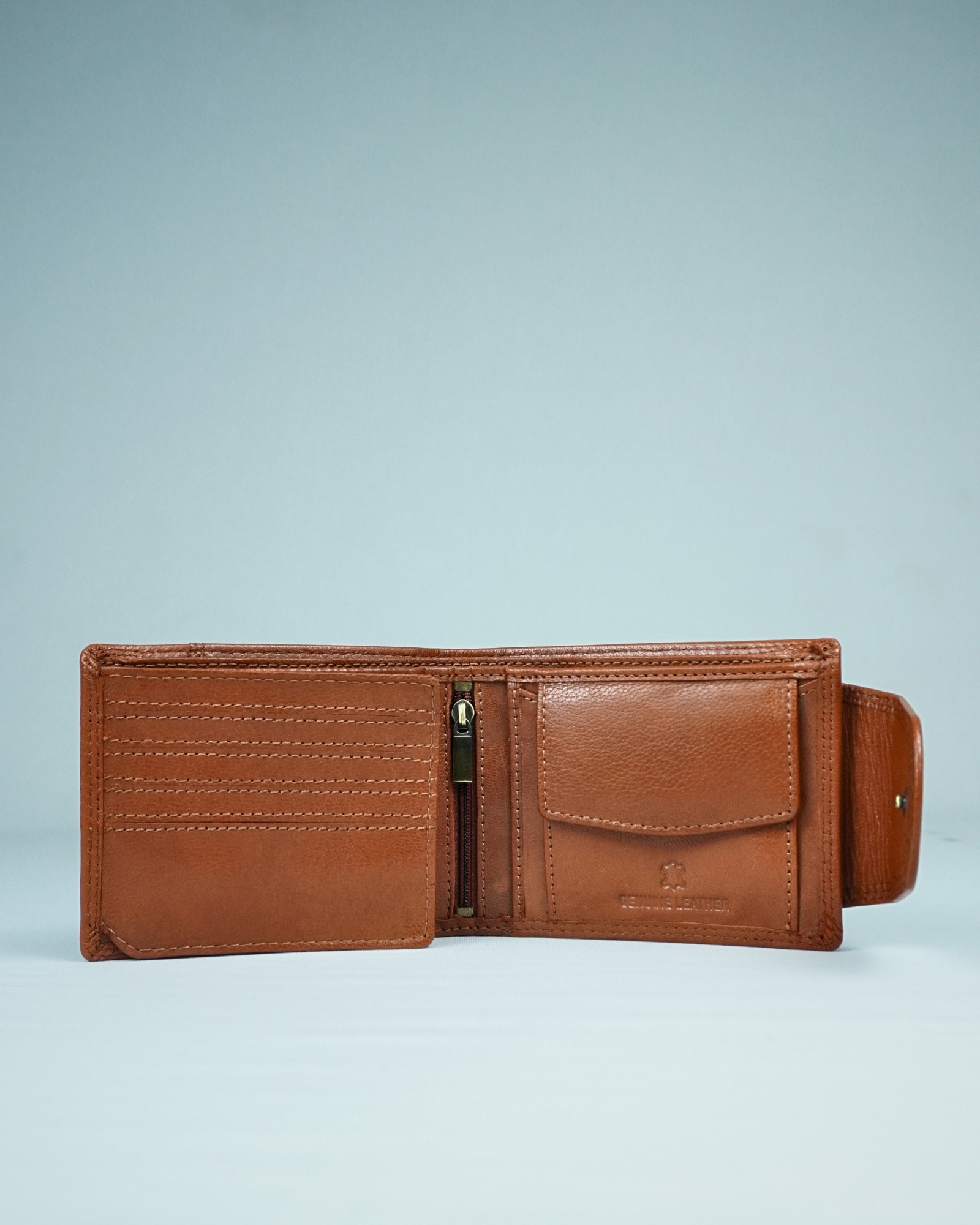 Derby - Men’s Original Leather Wallet (Cognac) - Image 3