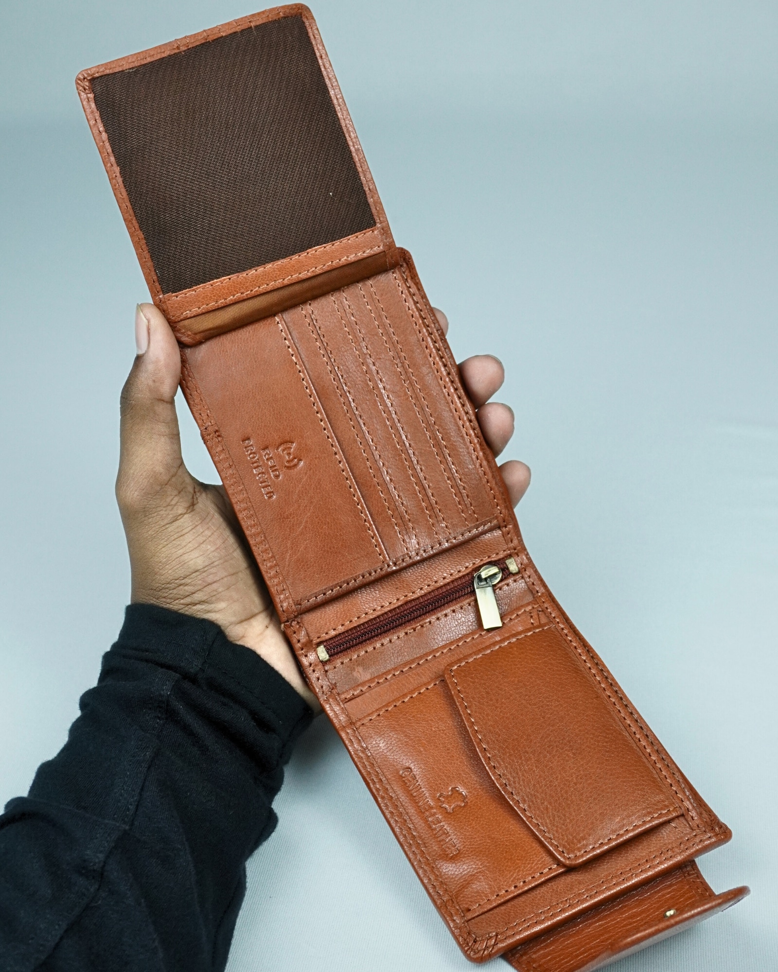Derby - Men’s Original Leather Wallet (Cognac) - Image 6