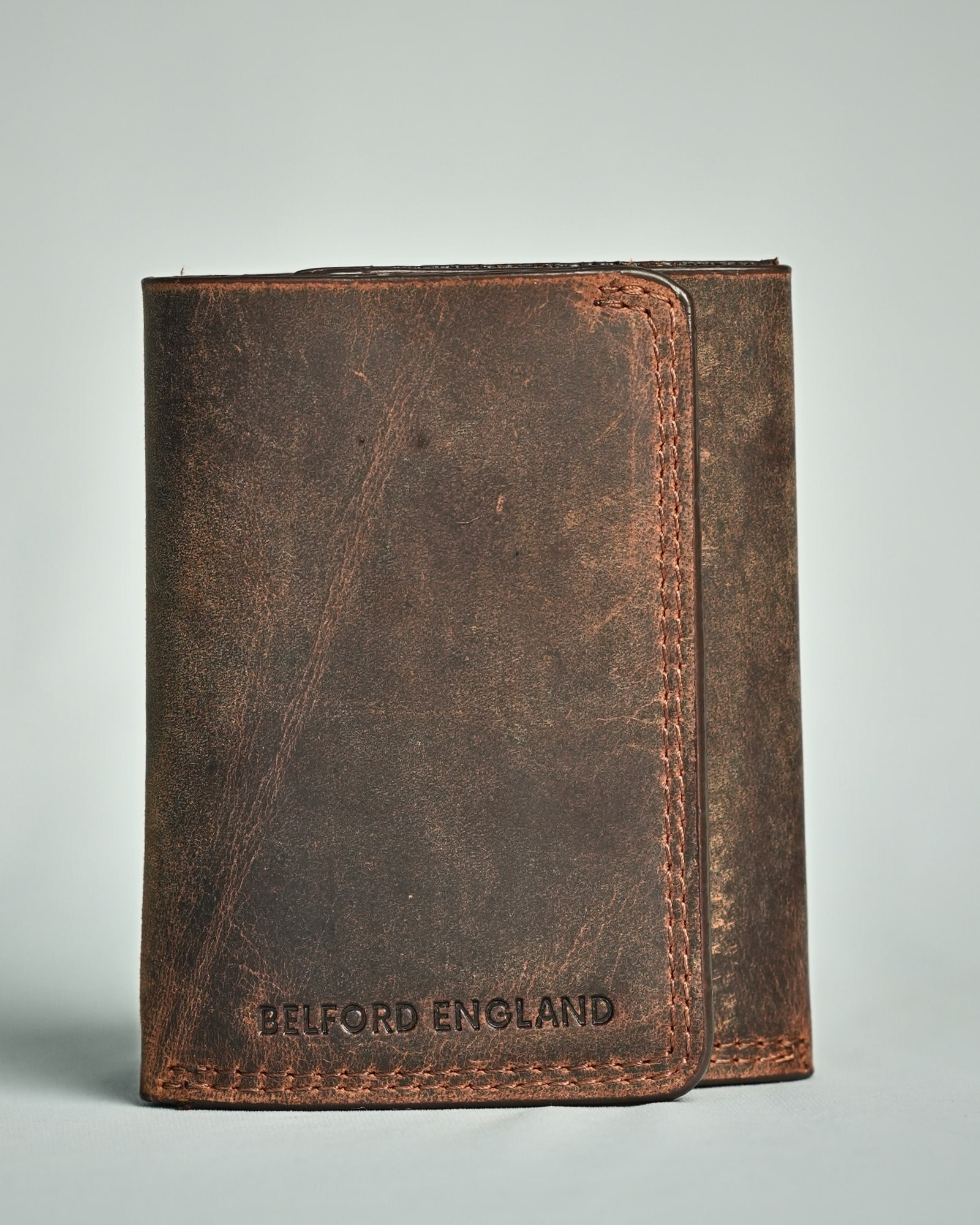 Detroit - Men’s Original Leather [Smart Card Pop UP] Wallet (Rugged Brown) - Image 2