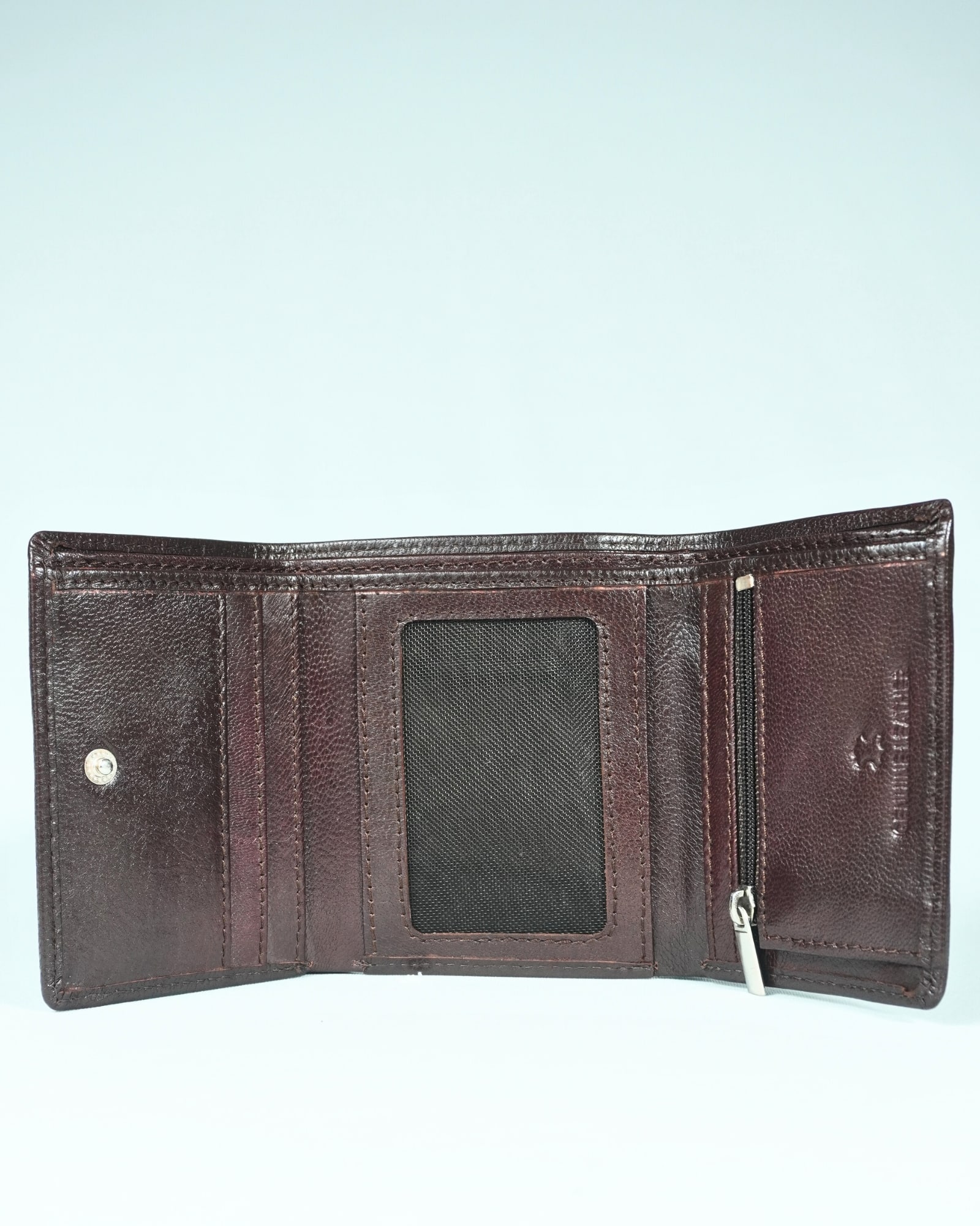 Dublin - Men’s Original Leather Trifold Wallet (Cherry) - Image 5