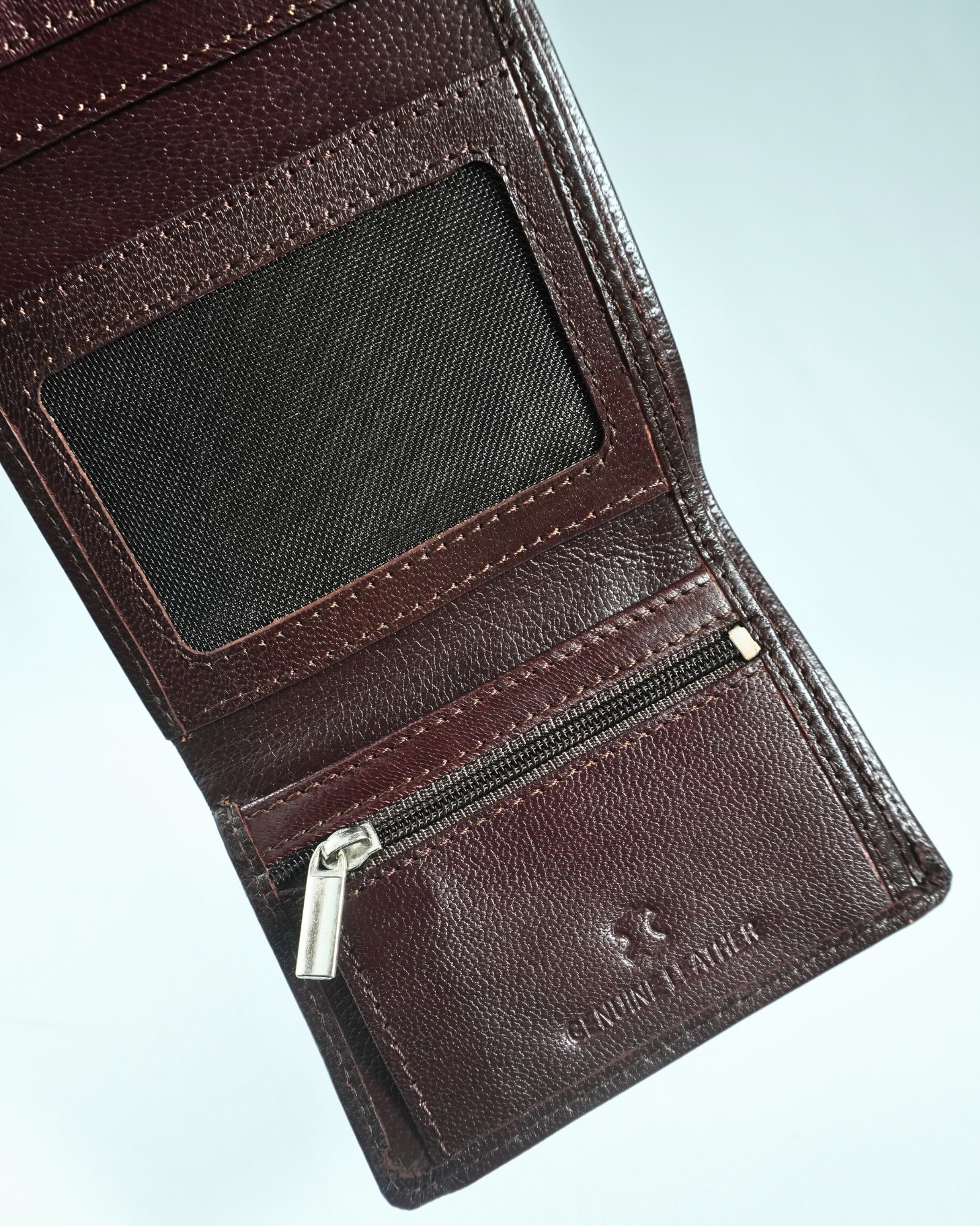 Dublin - Men’s Original Leather Trifold Wallet (Cherry) - Image 7