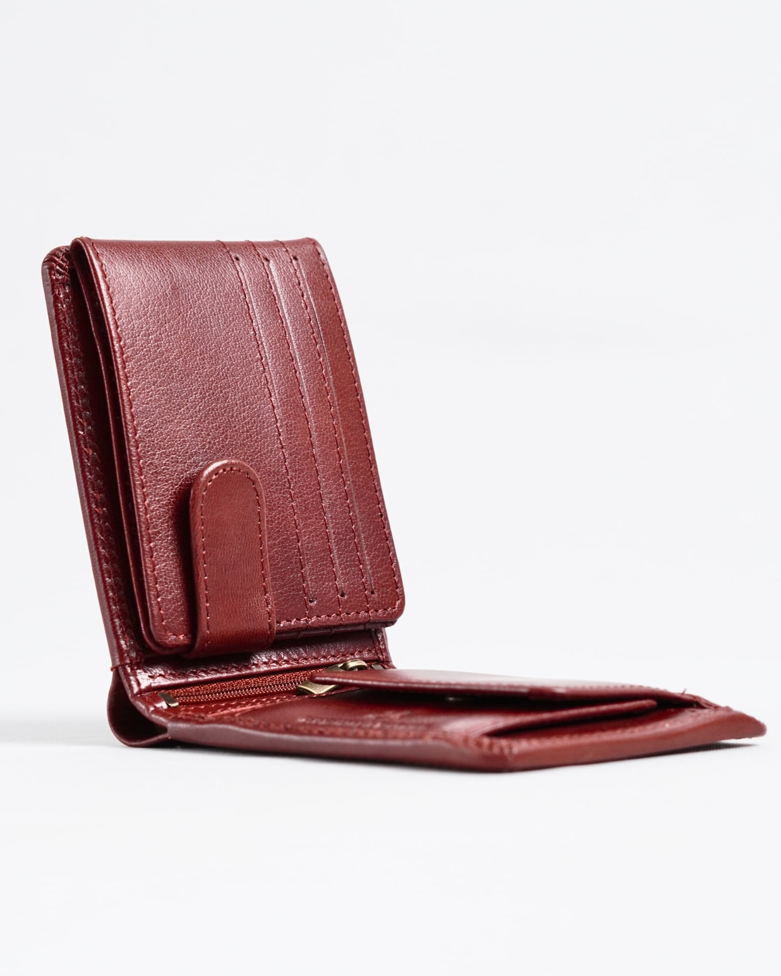 Harvard Men’s Original Leather Wallet (Brown & Cherry Blend) - Image 3