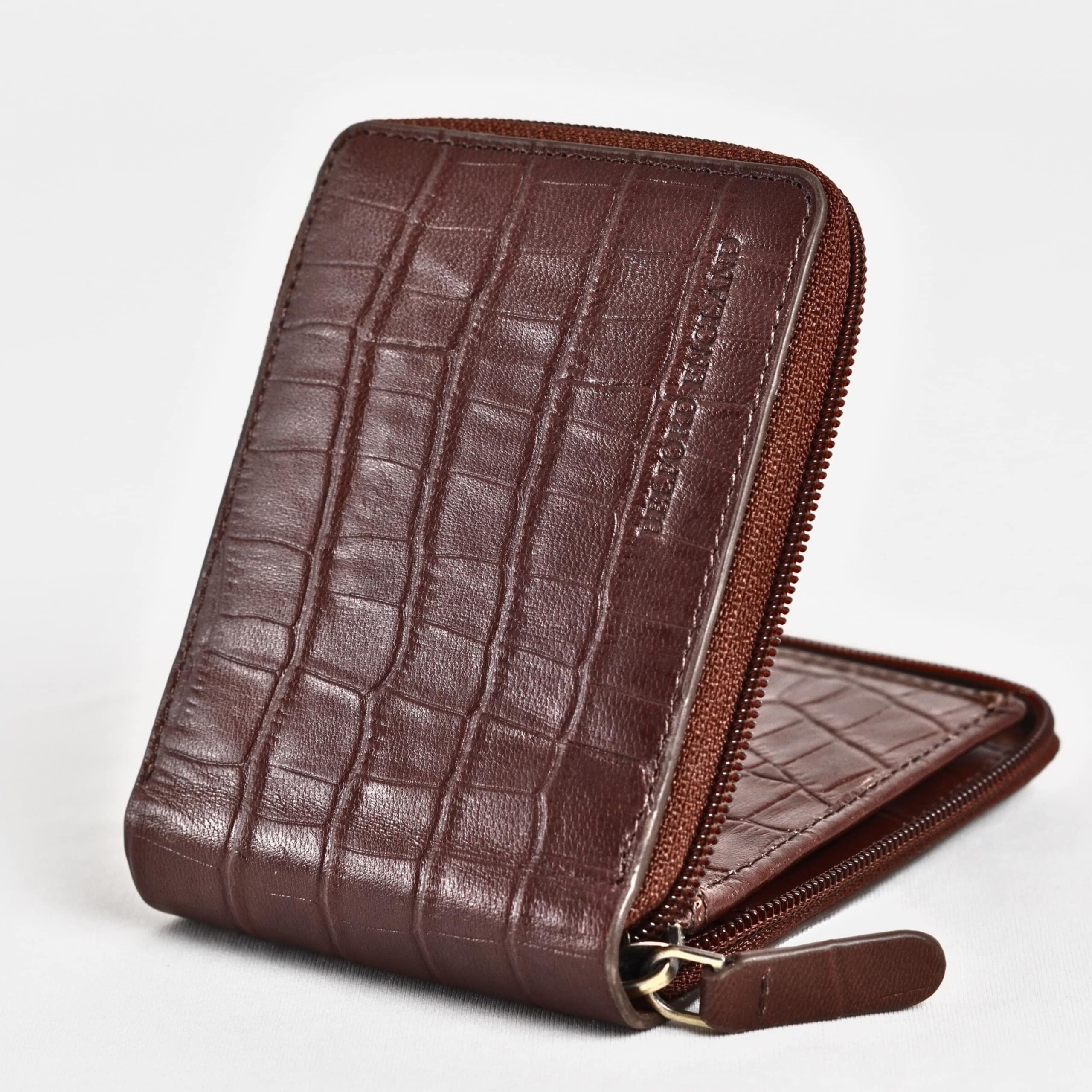 Tokyo Men’s Original Leather Wallet ( Rich Croco Brown)