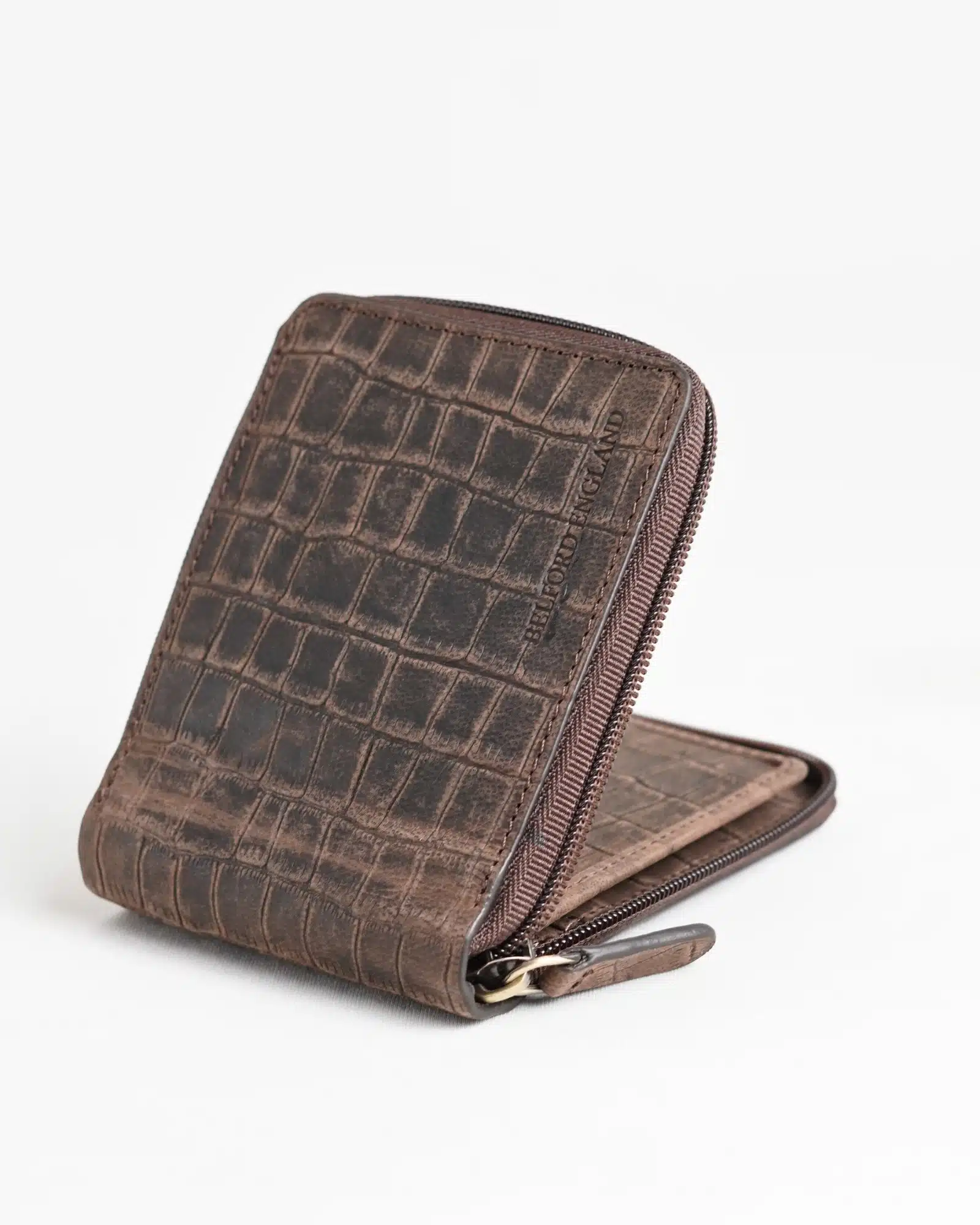 Tokyo Men’s Original Leather Wallet (Croco Rugged Brown) - Image 6