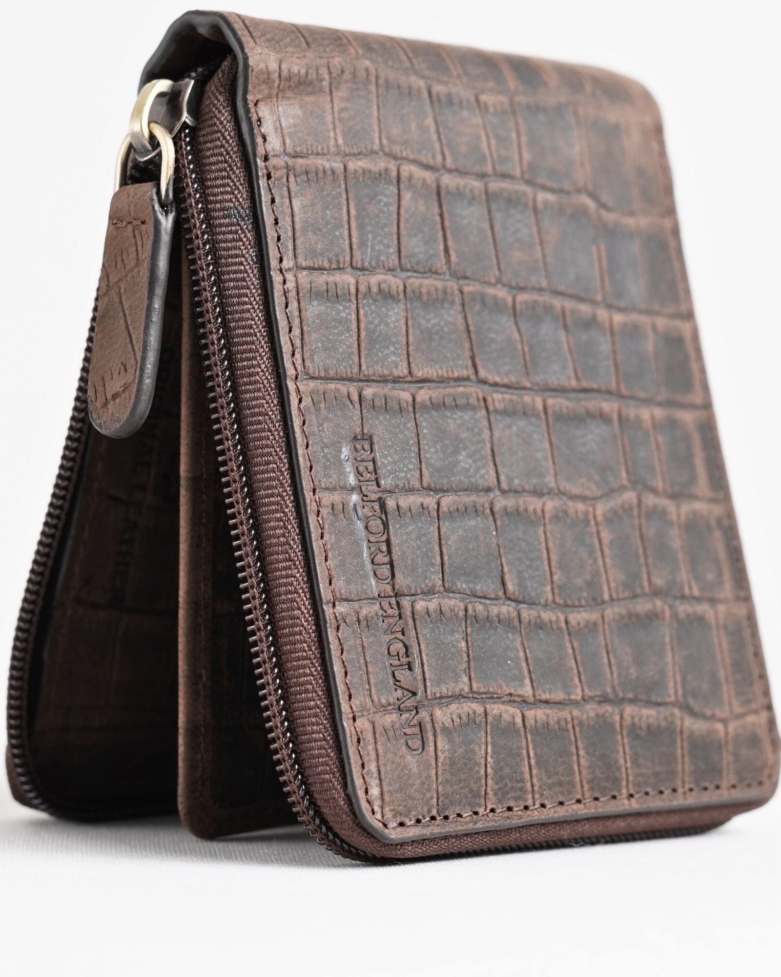 Tokyo Men’s Original Leather Wallet (Croco Rugged Brown) - Image 7
