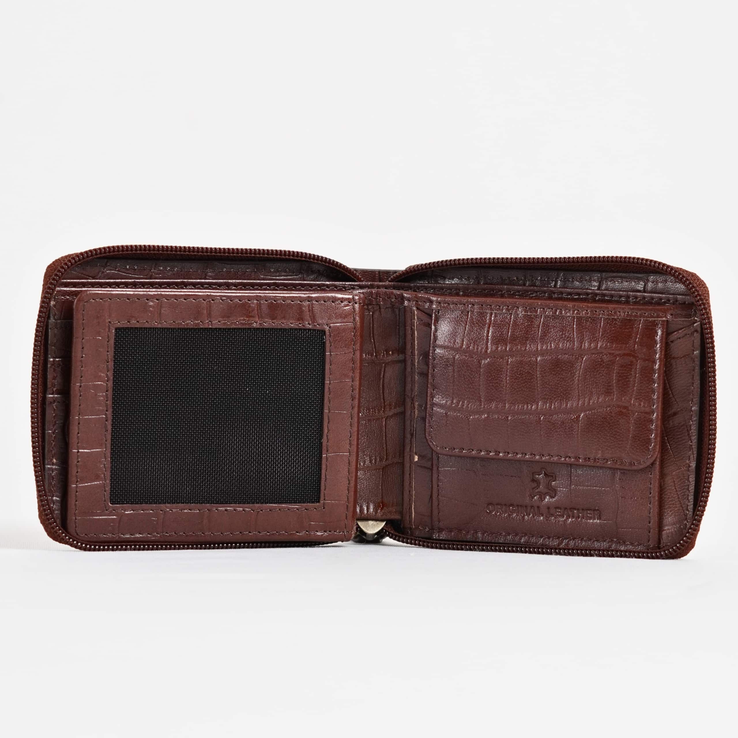 Tokyo Men’s Original Leather Wallet ( Rich Croco Brown) - Image 5