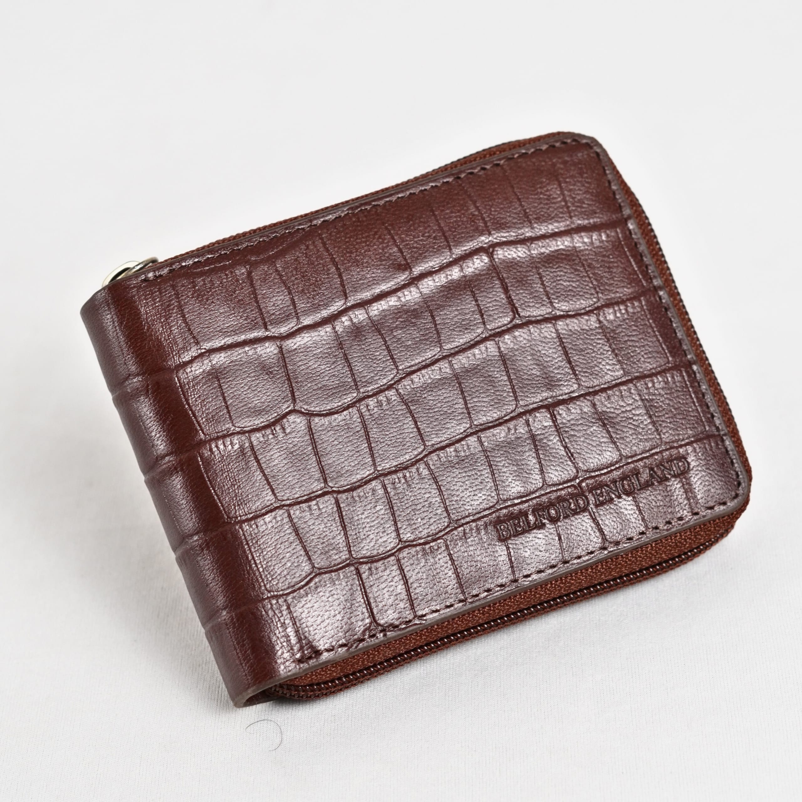 Tokyo Men’s Original Leather Wallet ( Rich Croco Brown) - Image 7