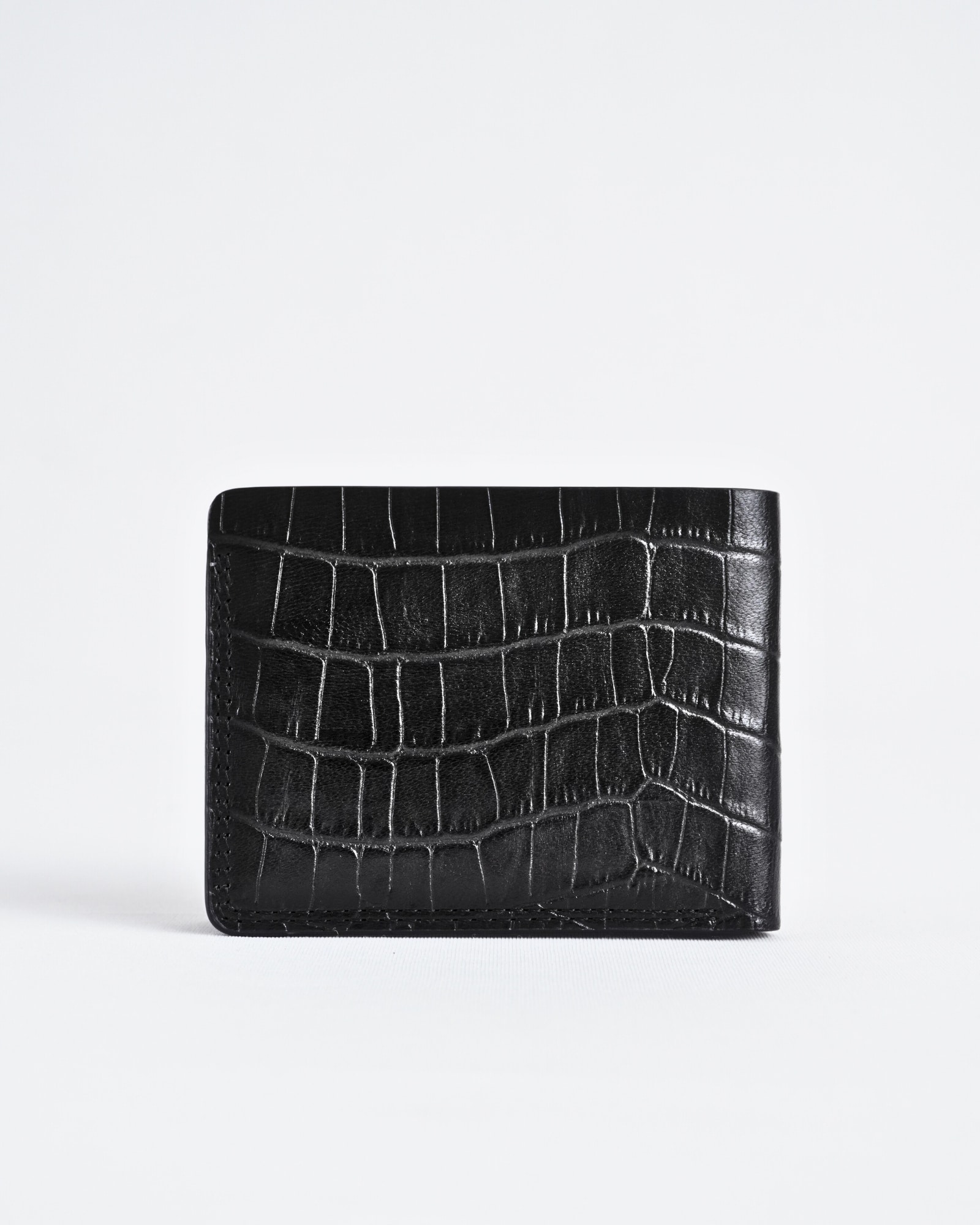 Berlin  (Sleek Series) - Men’s Original Leather Wallet - Croco Black