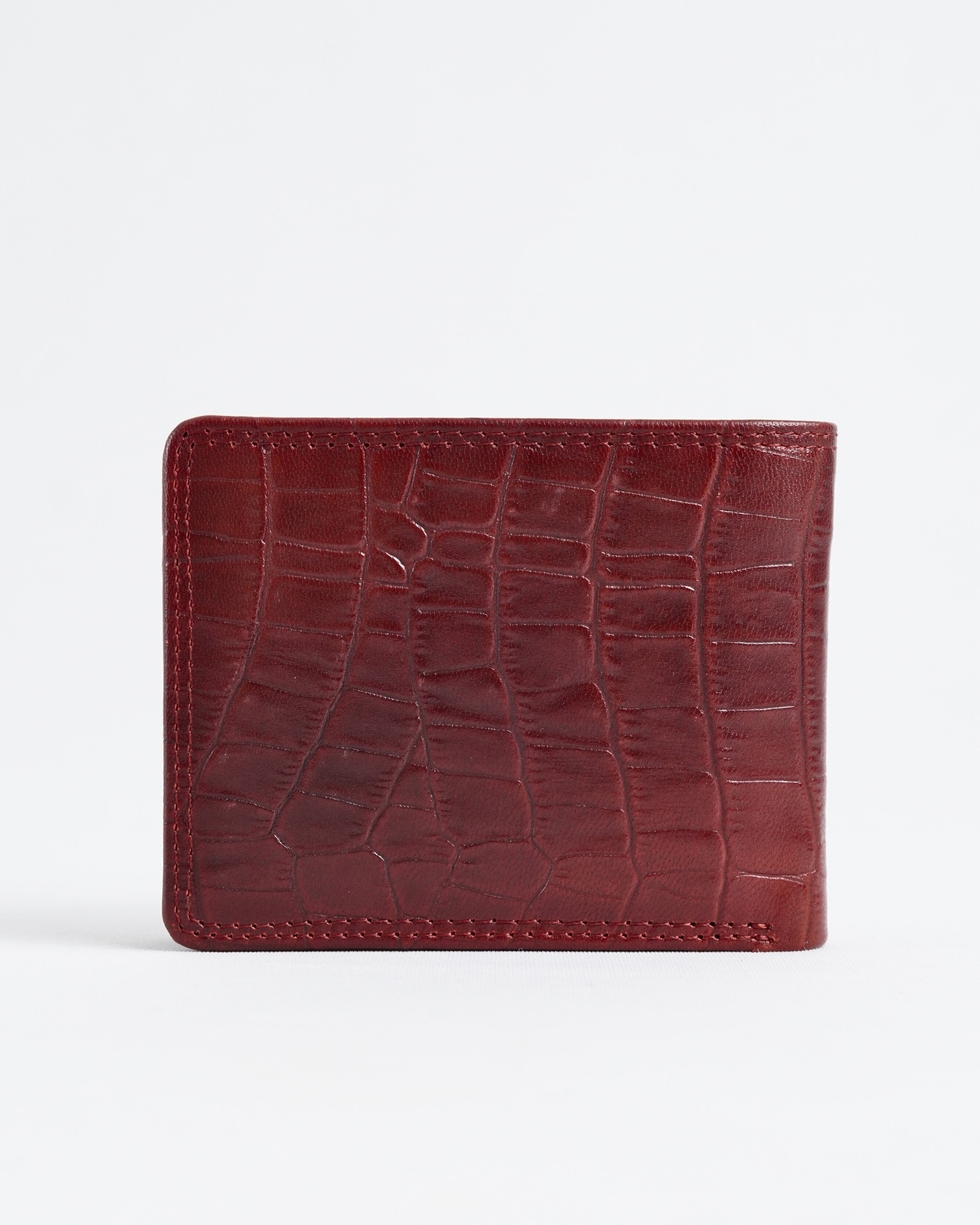 Cambridge Men’s Original Leather Wallet (Croco Cherry & Brown Blend ) - Image 8