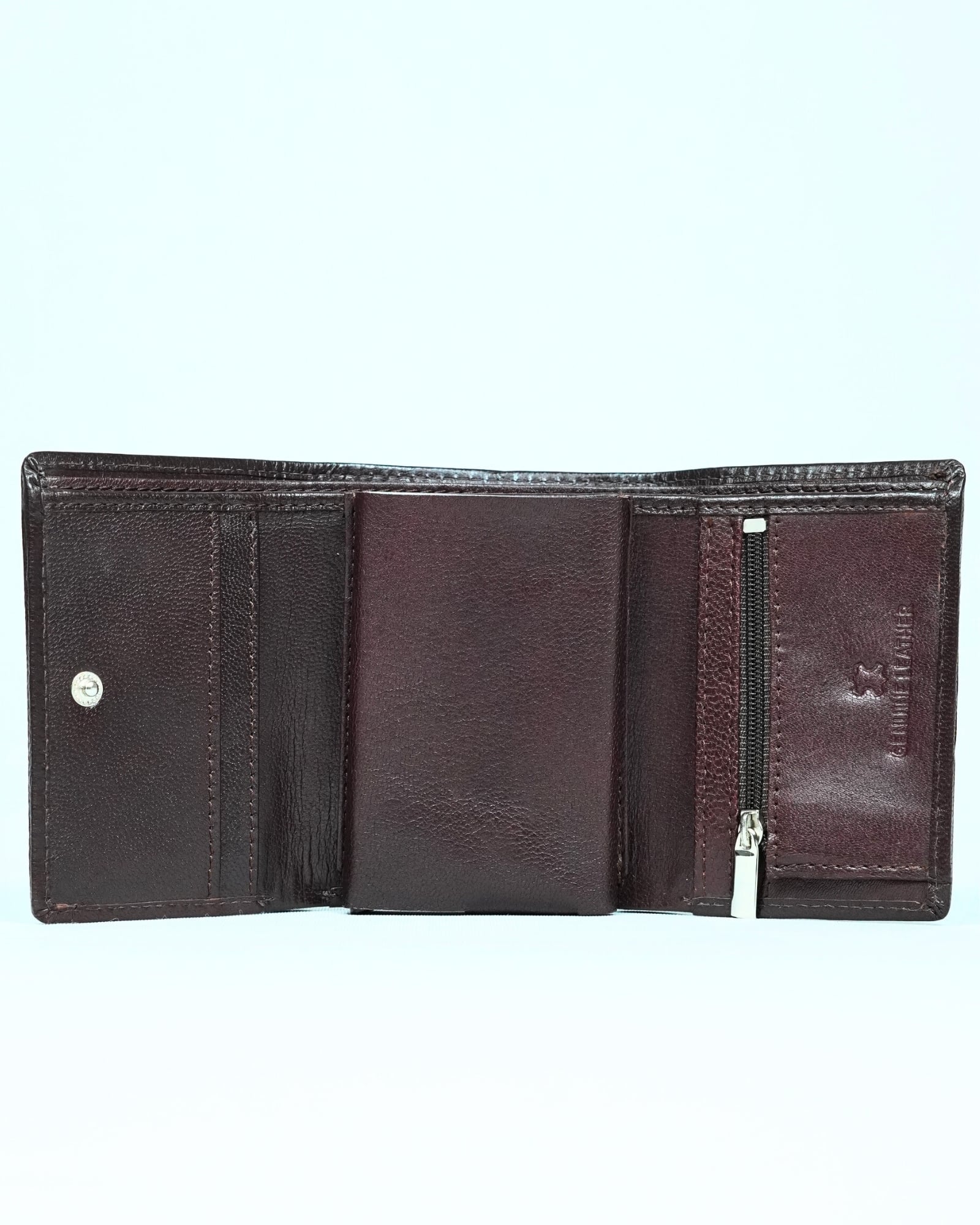 Detroit - Men’s Original Leather [Smart Card Pop UP]  Wallet (Cherry) - Image 5