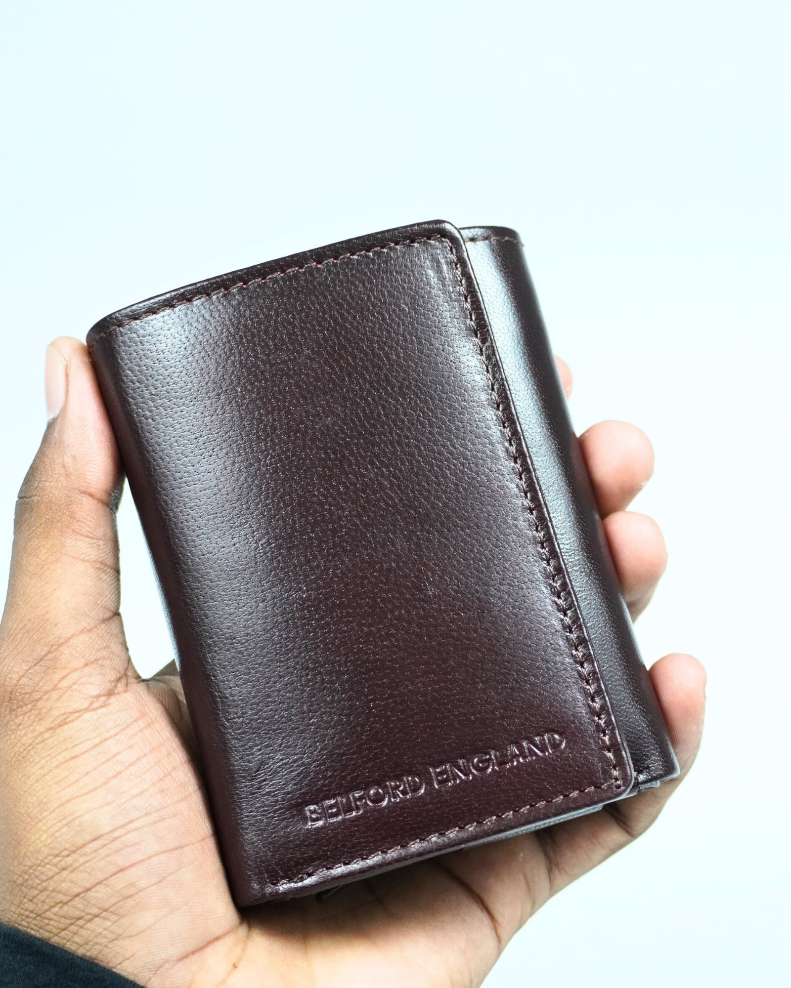 Detroit - Men’s Original Leather [Smart Card Pop UP]  Wallet (Cherry) - Image 8