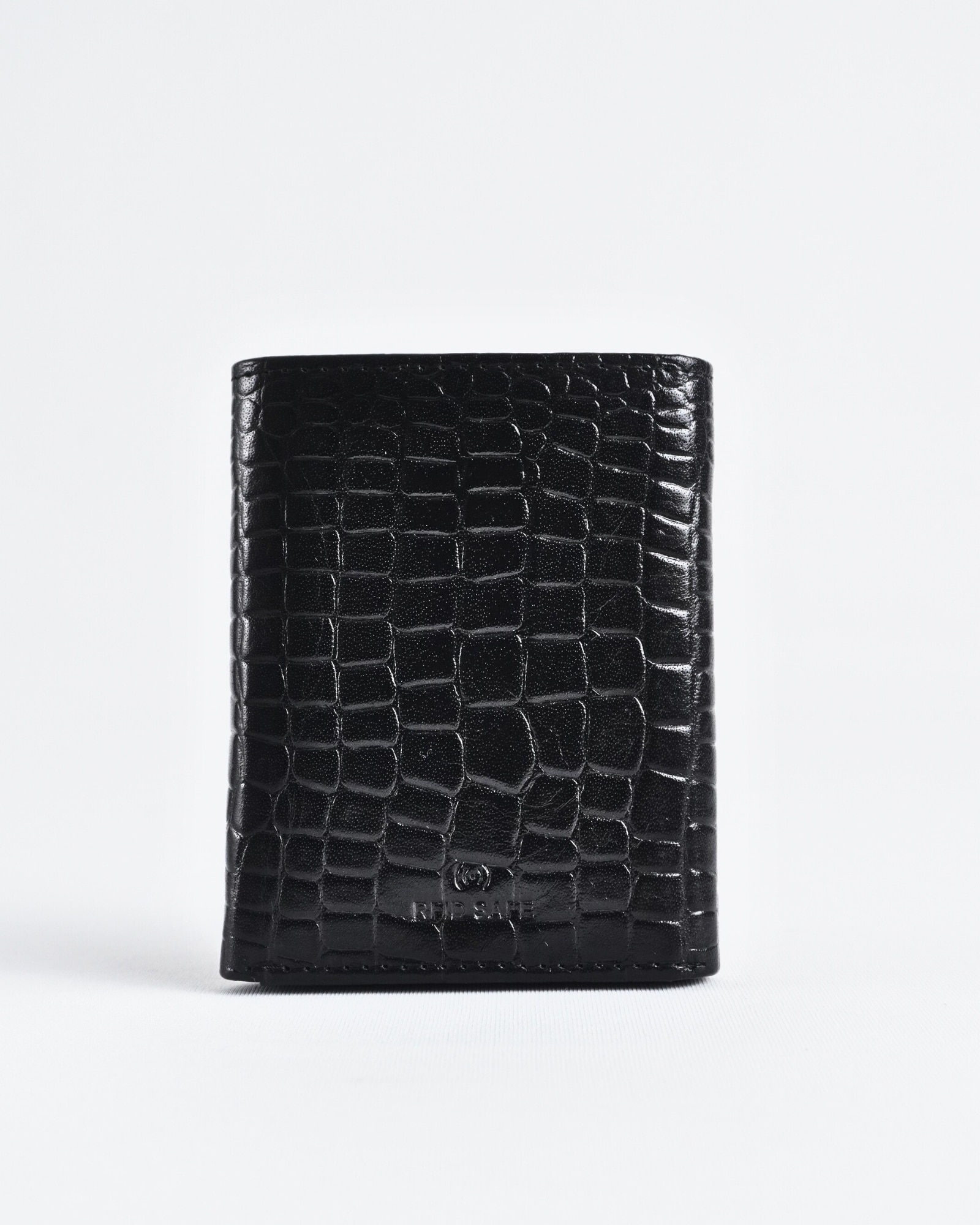 Dublin - Men’s Original Leather Trifold Wallet (Croco Black) - Image 9