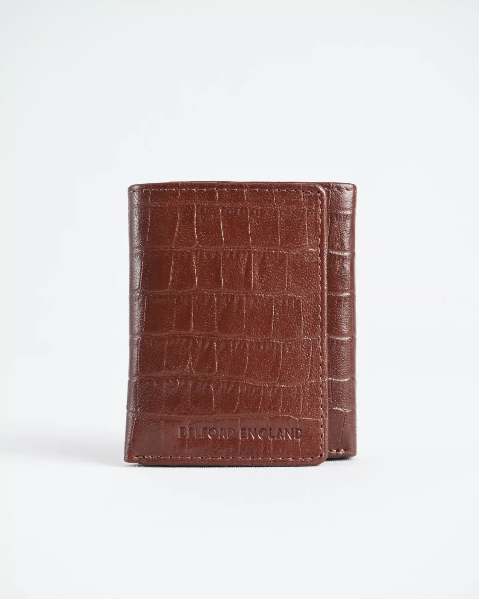 Dublin - Men’s Original Leather Trifold Wallet (Croco Rich Brown)