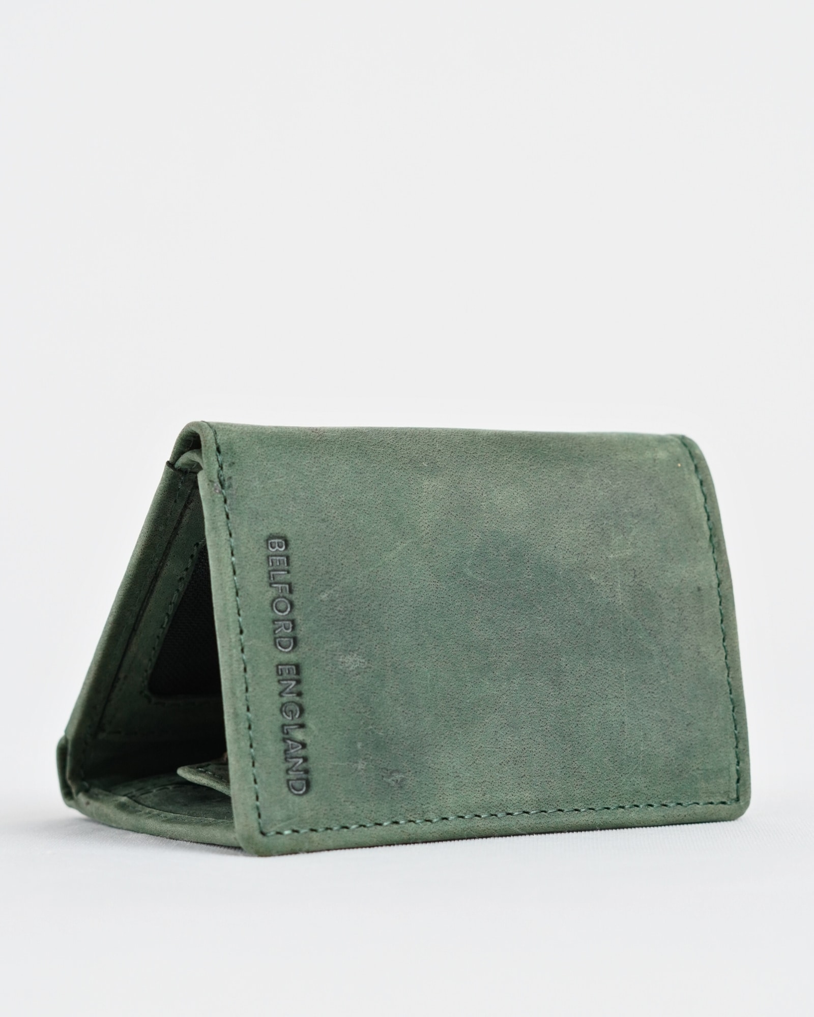 Dublin - Men’s Original Leather Trifold Wallet (Rugged Green) - Image 5