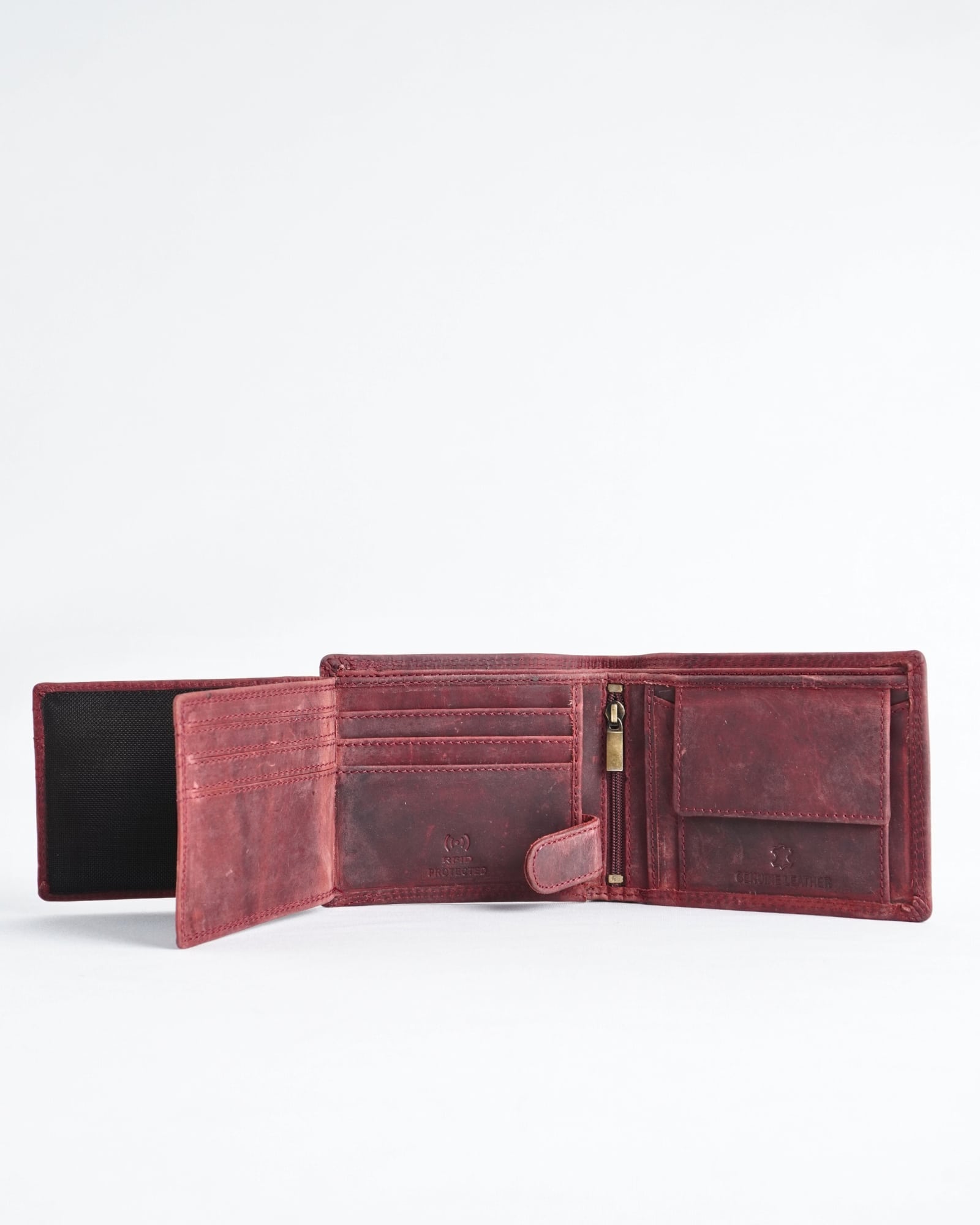 Harvard Men’s Original Soft Leather Wallet (Rugged Cherry) - Image 4