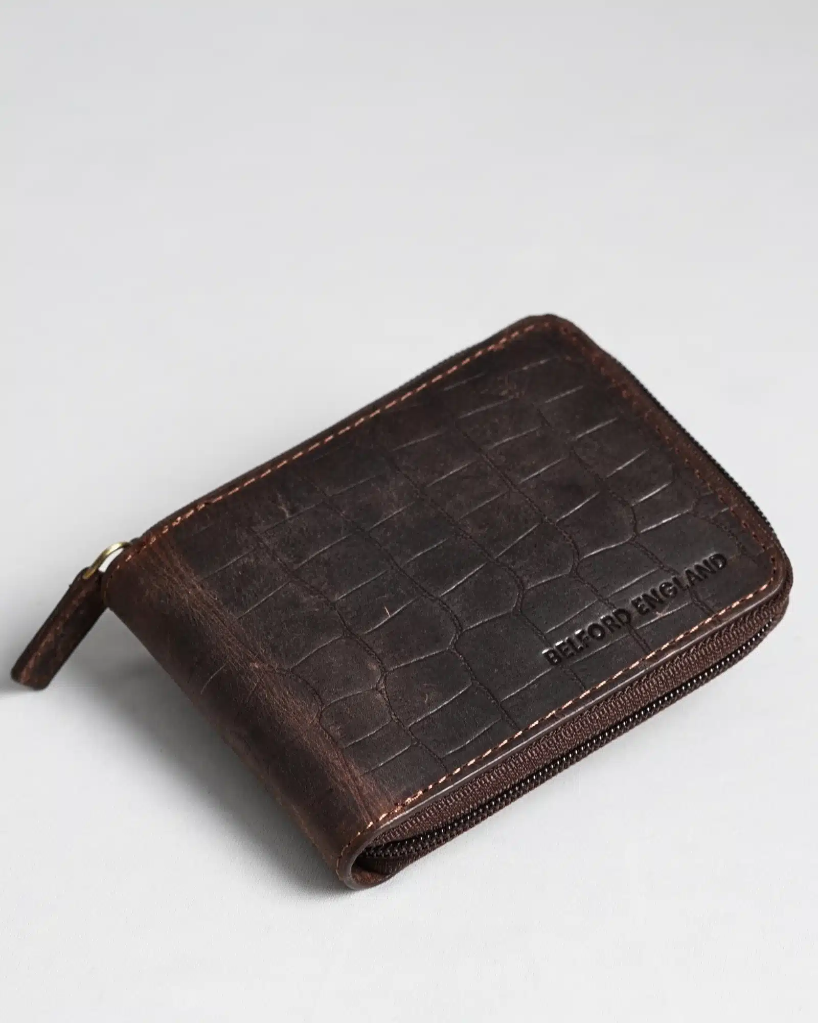 Tokyo Men’s Original Leather Wallet (Croco Vintage Brown)