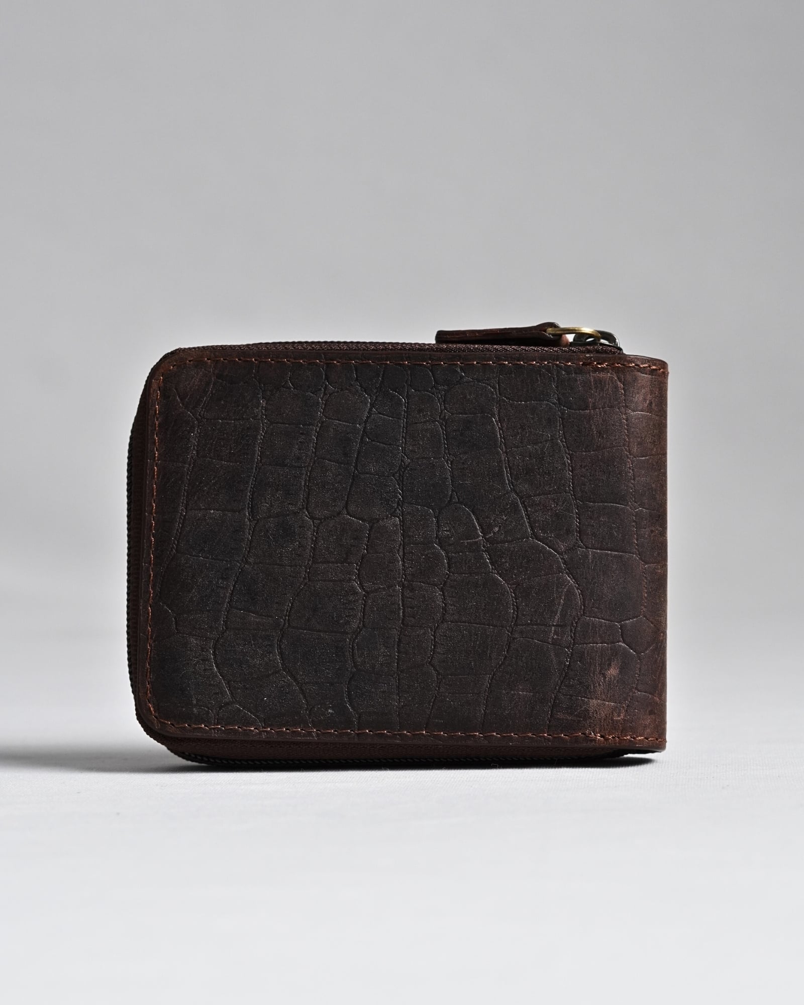 Tokyo Men’s Original Leather Wallet (Croco Vintage Brown) - Image 3