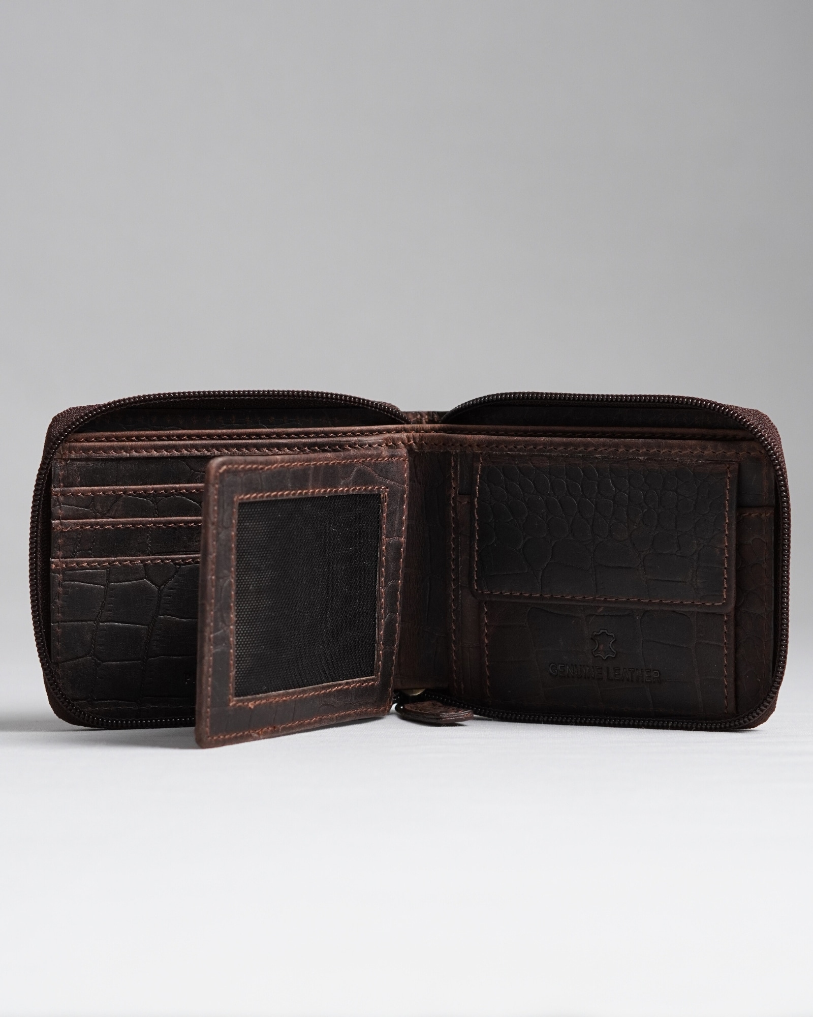 Tokyo Men’s Original Leather Wallet - (Rugged Series) - Croco Vintage Brown - Image 2