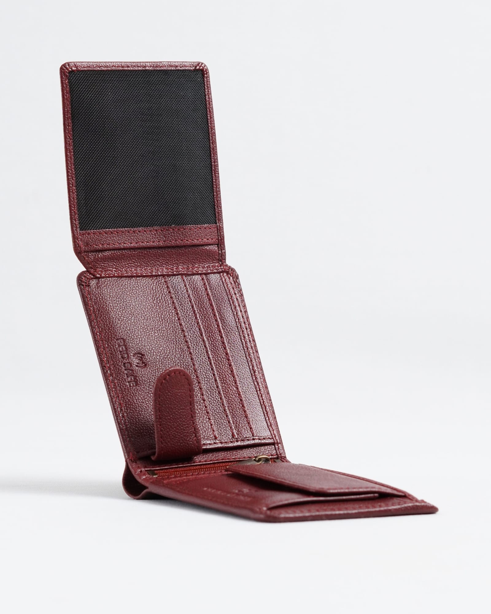 Cambridge Men’s Original Leather Wallet (Brown & Cherry Blend) - Image 3