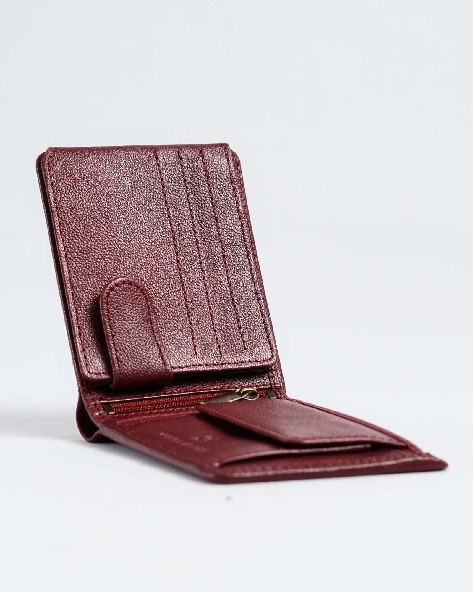 Cambridge Men’s Original Leather Wallet (Brown & Cherry Blend) - Image 4