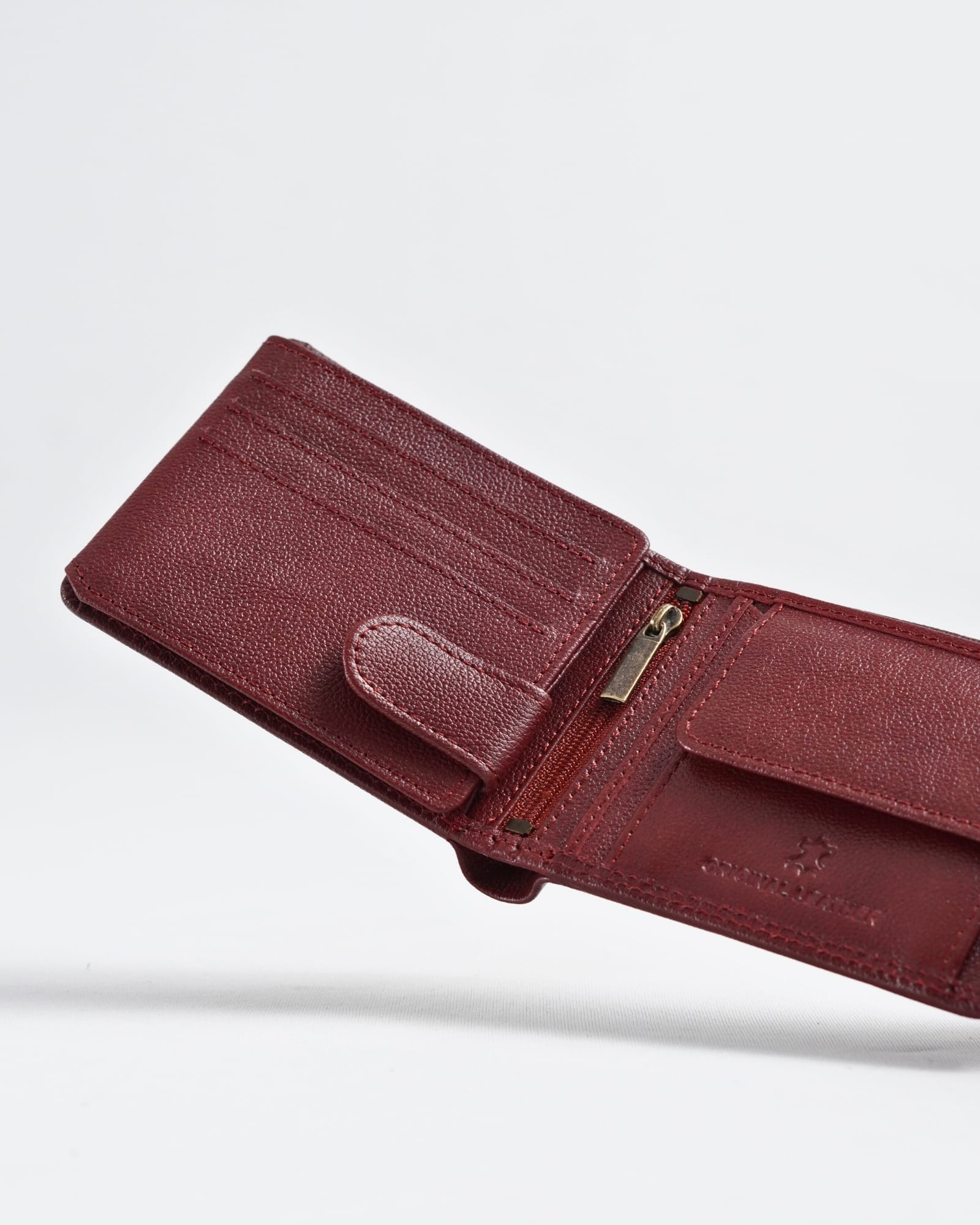 Cambridge Men’s Original Leather Wallet (Brown & Cherry Blend) - Image 6