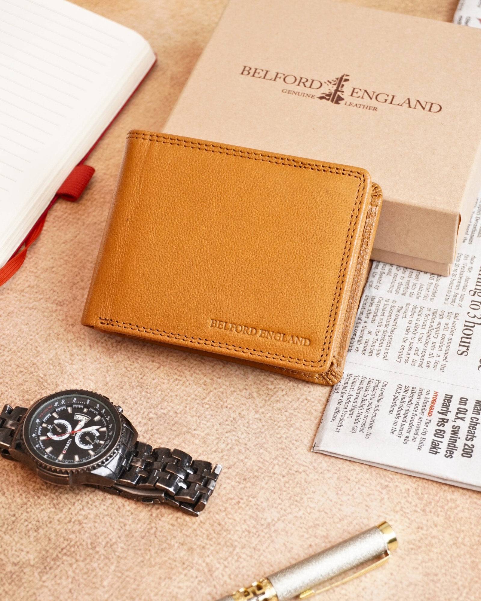 Cambridge - Men’s Original Leather Wallet (Executive Tan) - Image 9