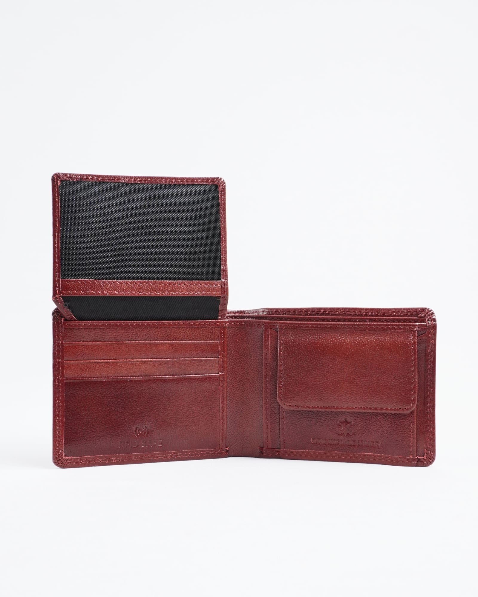 Tanner Men’s Original Leather Wallet (Brown & Cherry Blend) - Image 4