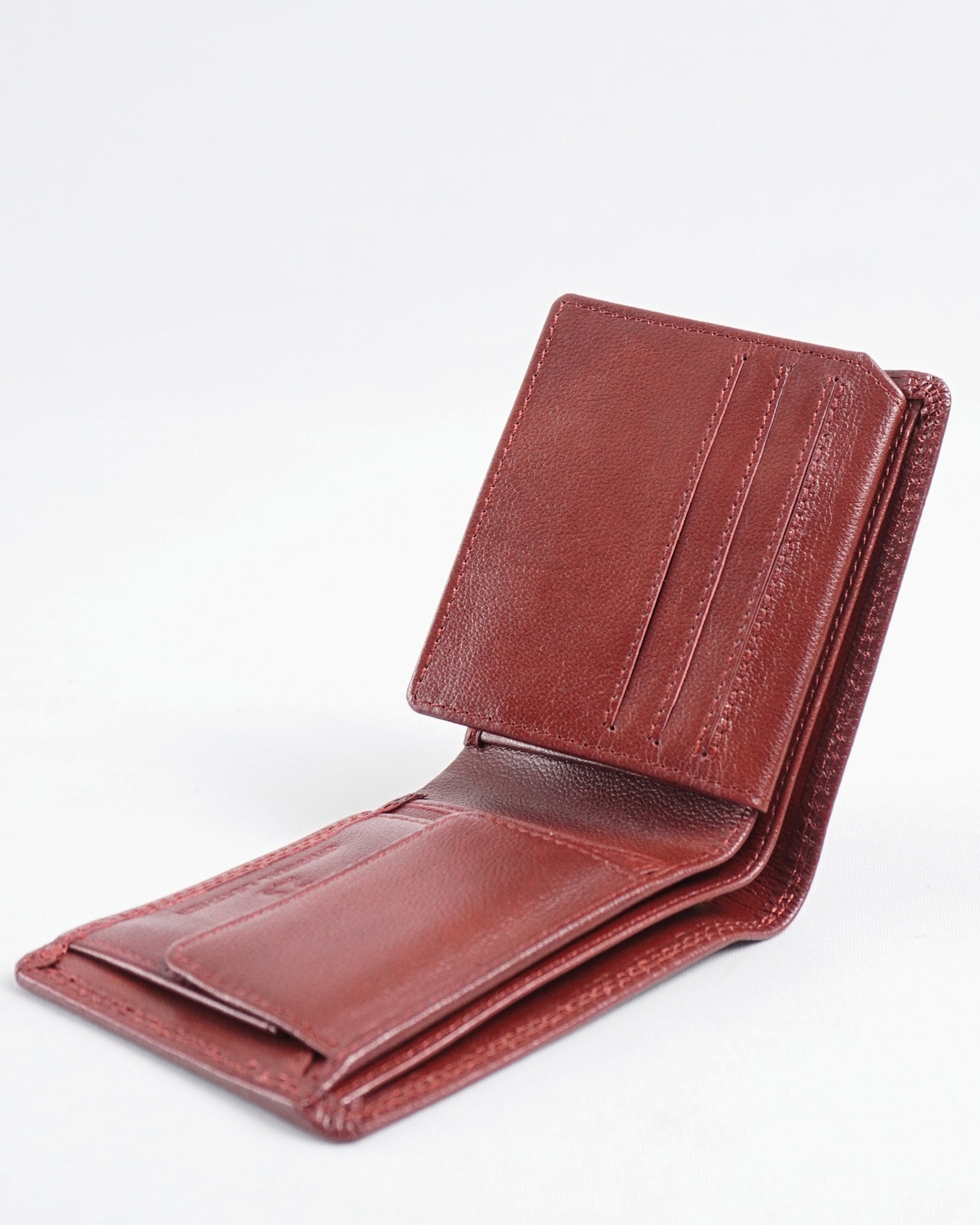 Tanner Men’s Original Leather Wallet (Brown & Cherry Blend) - Image 7