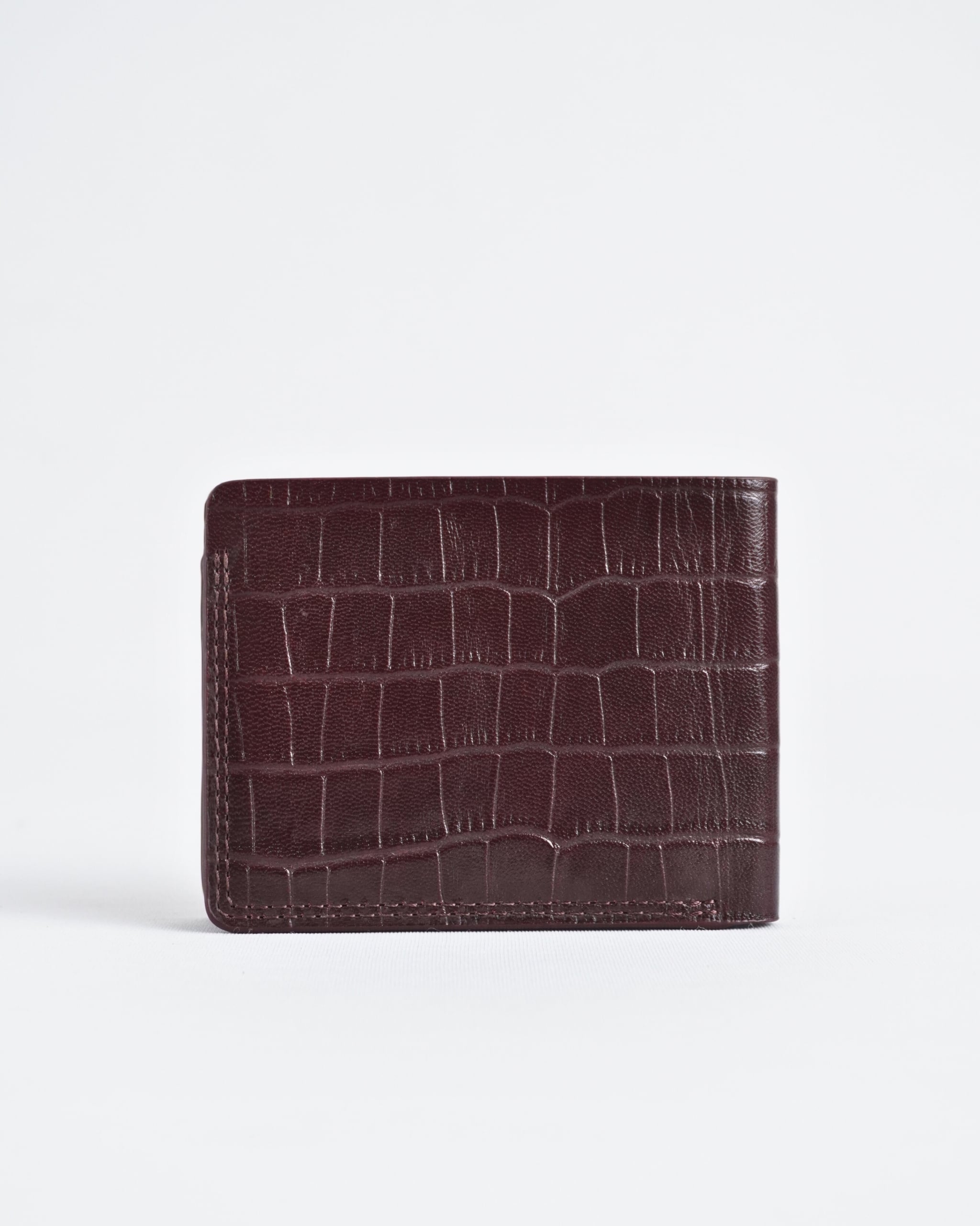 Berlin (Sleek Series) - Men’s Original Leather Wallet (Croco Cherry) - Image 10