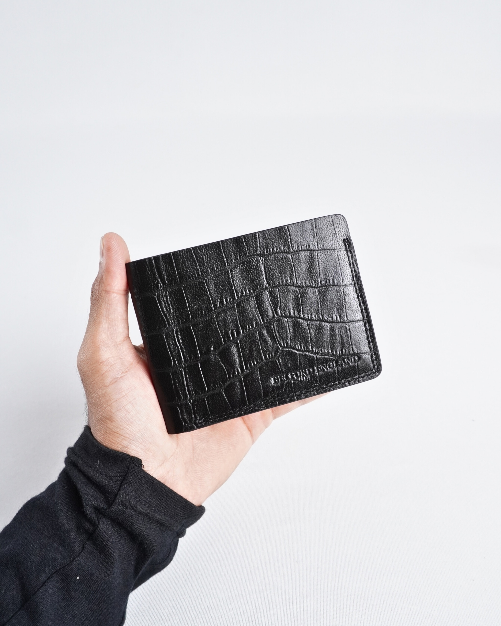 Berlin (Sleek Series) - Men’s Original Leather Wallet (Croco Black) - Image 4