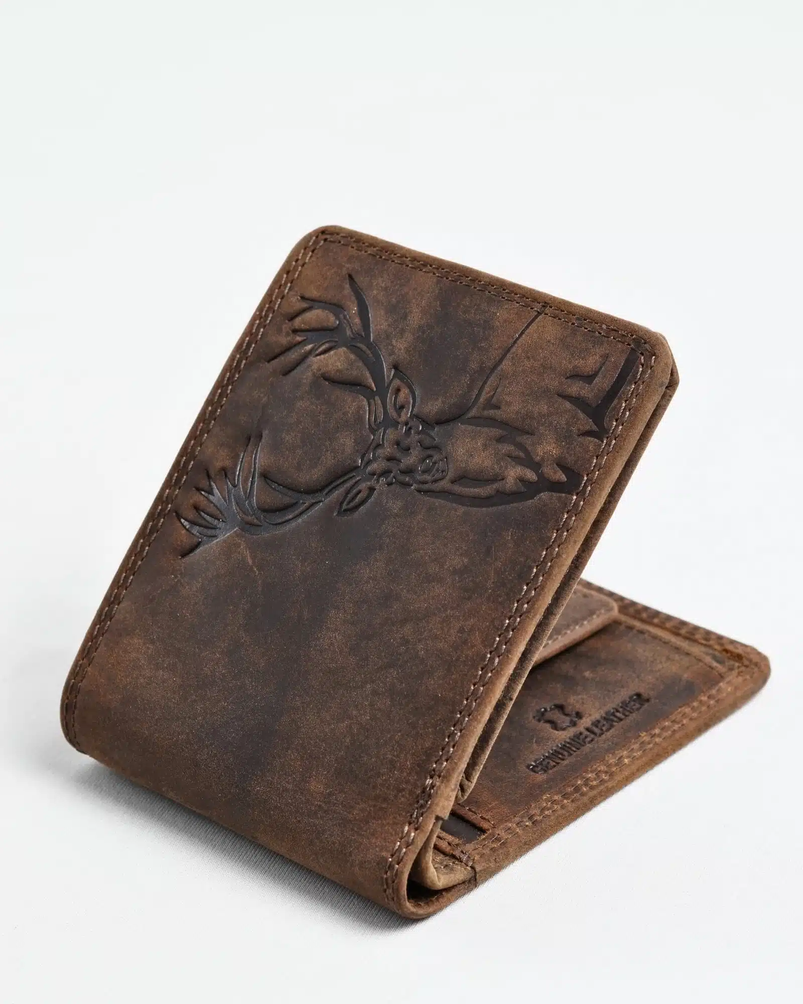 Cambridge (Limited Edition) Men’s Original Leather Wallet - Rugged Brown - Deer - Image 2