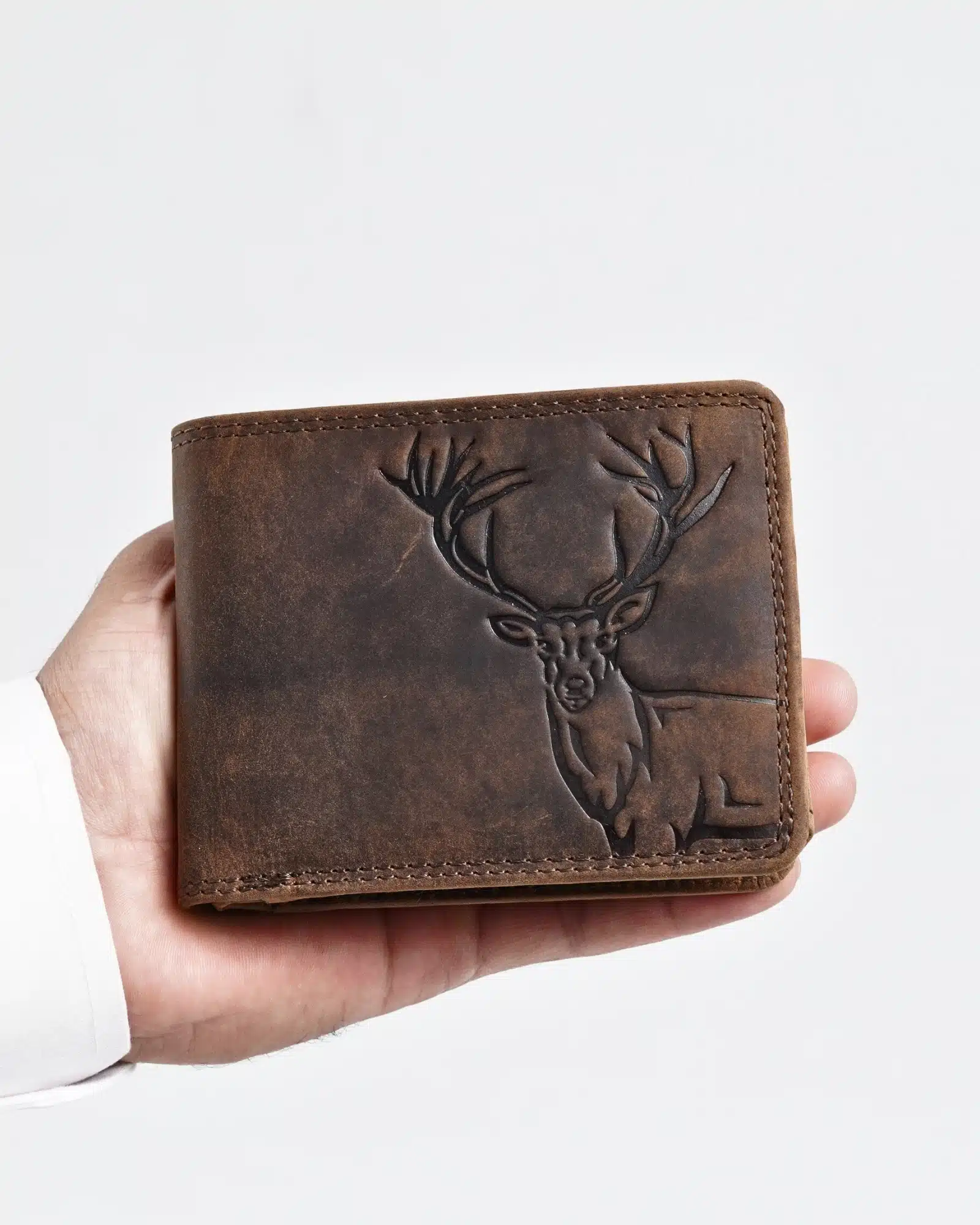 Cambridge (Limited Edition) Men’s Original Leather Wallet - Rugged Brown - Deer - Image 6