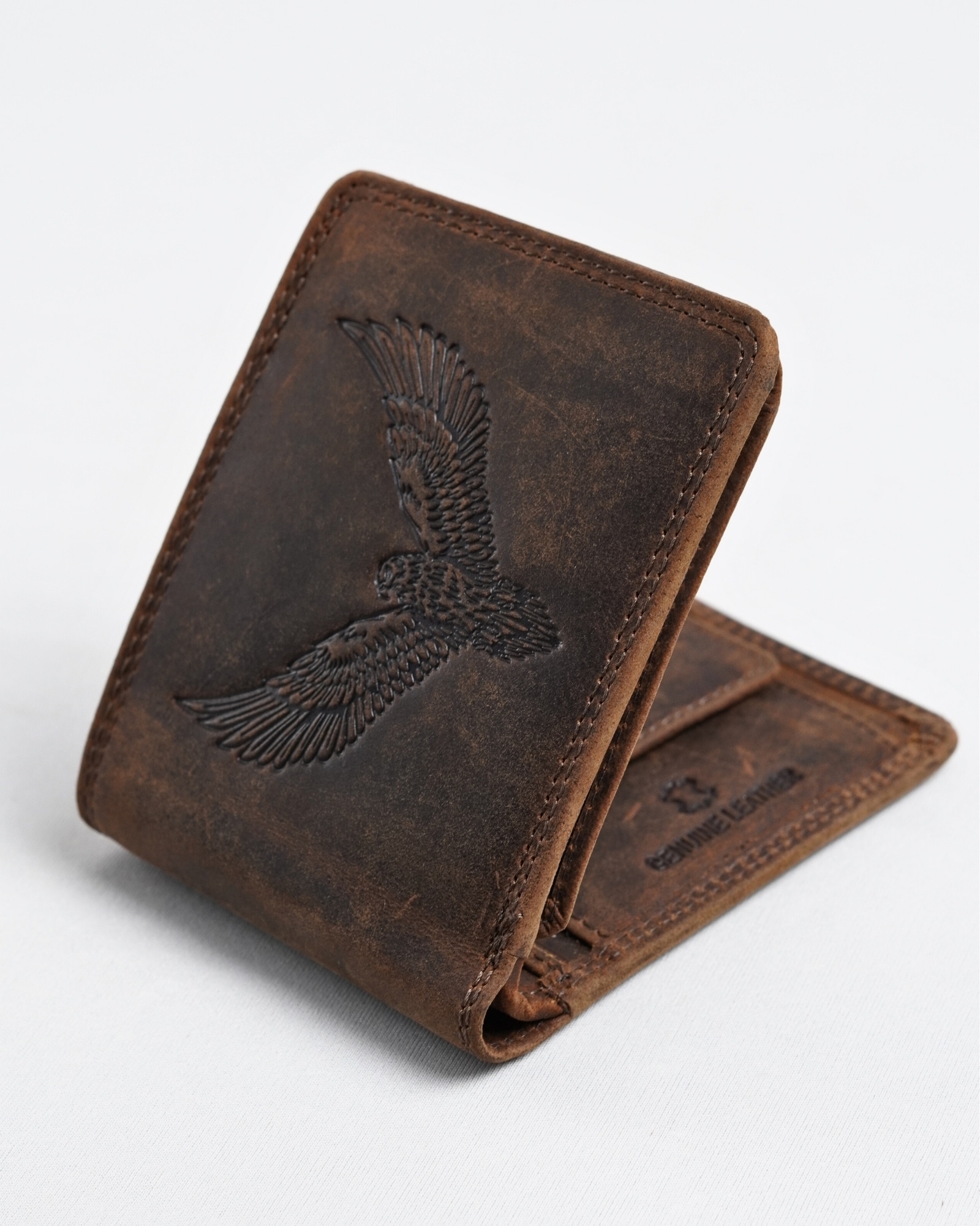 Cambridge (Limited Edition) Men’s Original Leather Wallet - Rugged Brown - Eagle - Image 8