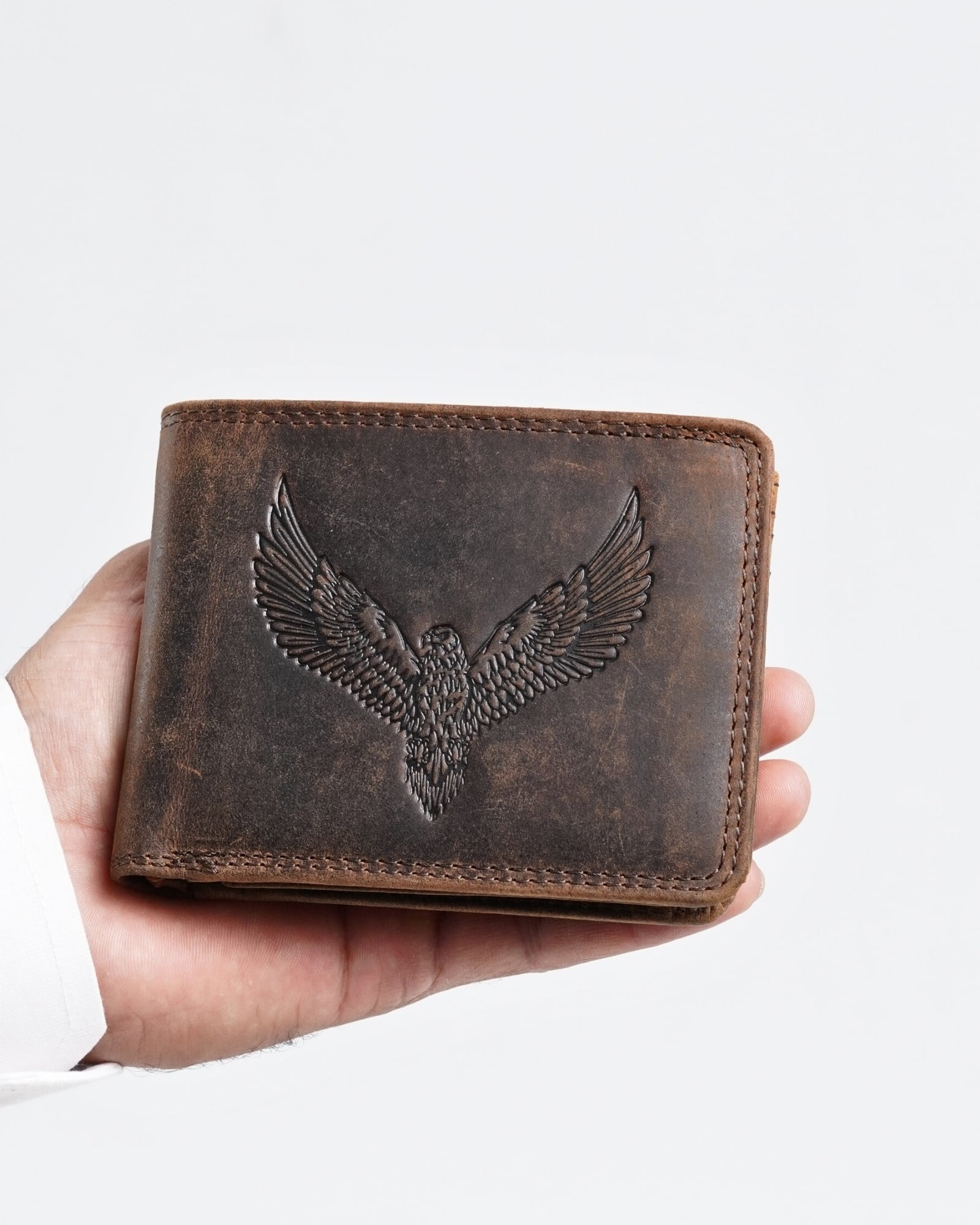 Cambridge (Limited Edition) Men’s Original Leather Wallet - Rugged Brown - Eagle - Image 4