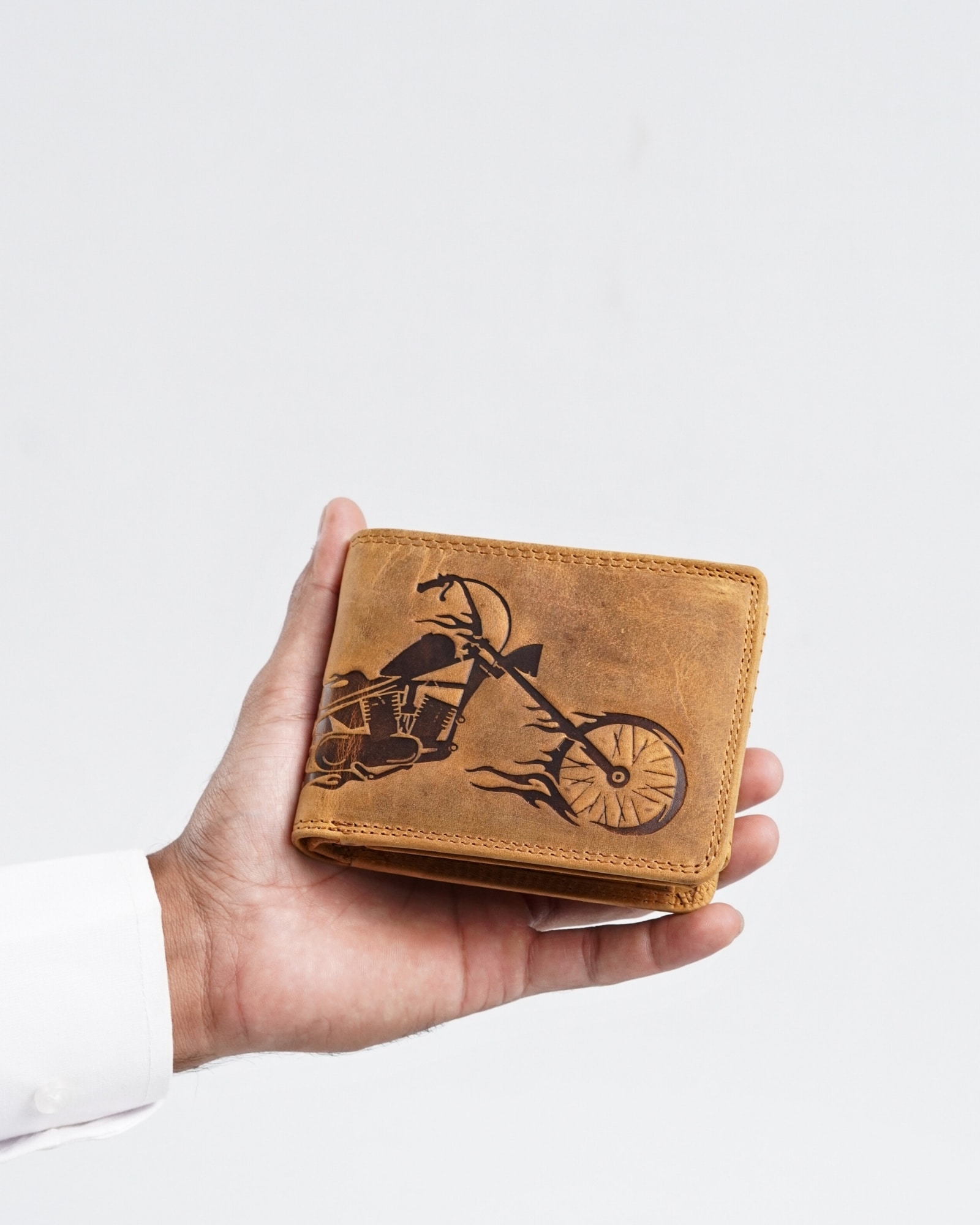 Cambridge (Limited Edition) Men’s Original Leather Wallet - Rugged Tan - Bike - Image 4