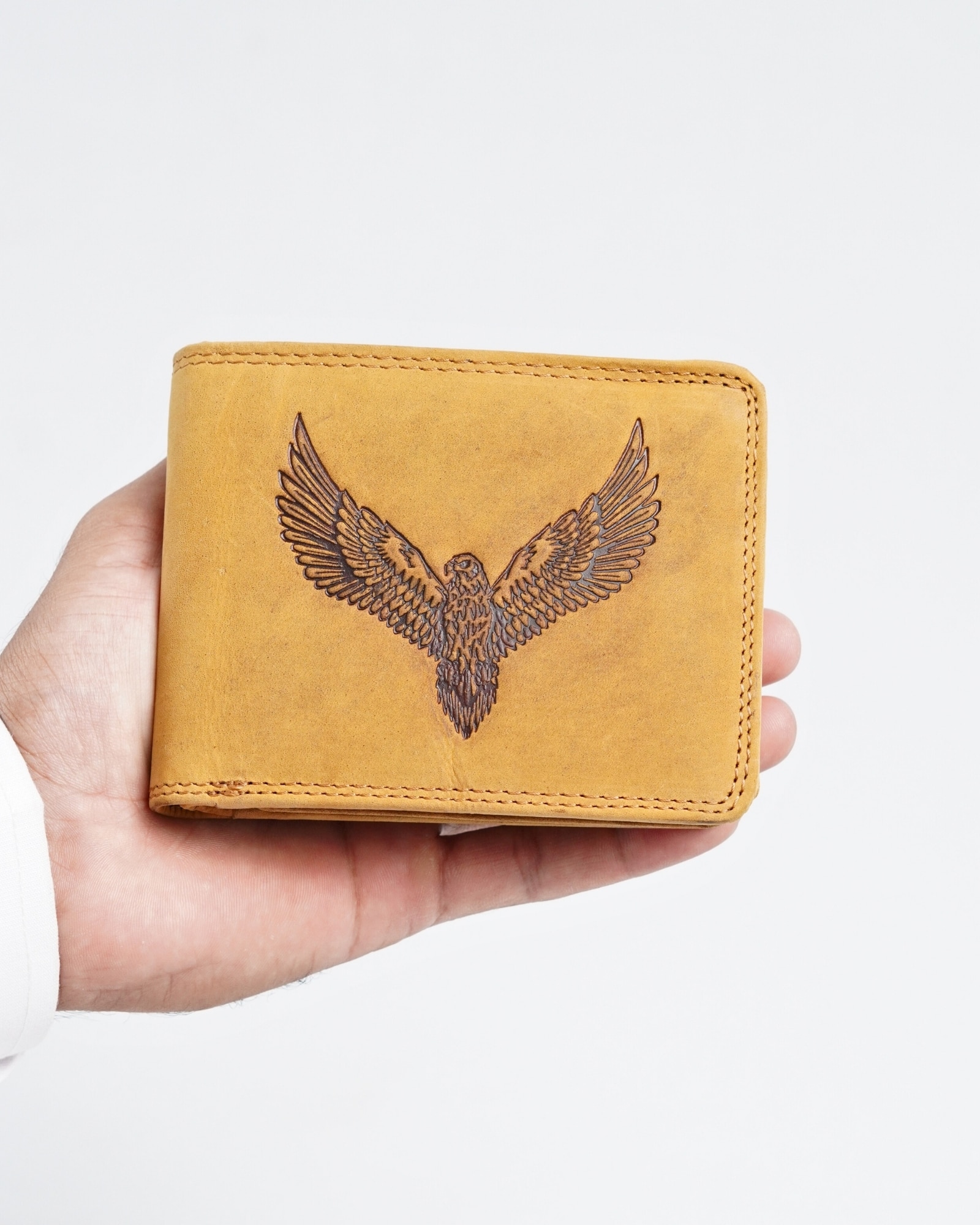 Cambridge (Limited Edition) Men’s Original Leather Wallet - Rugged Tan - Eagle - Image 4