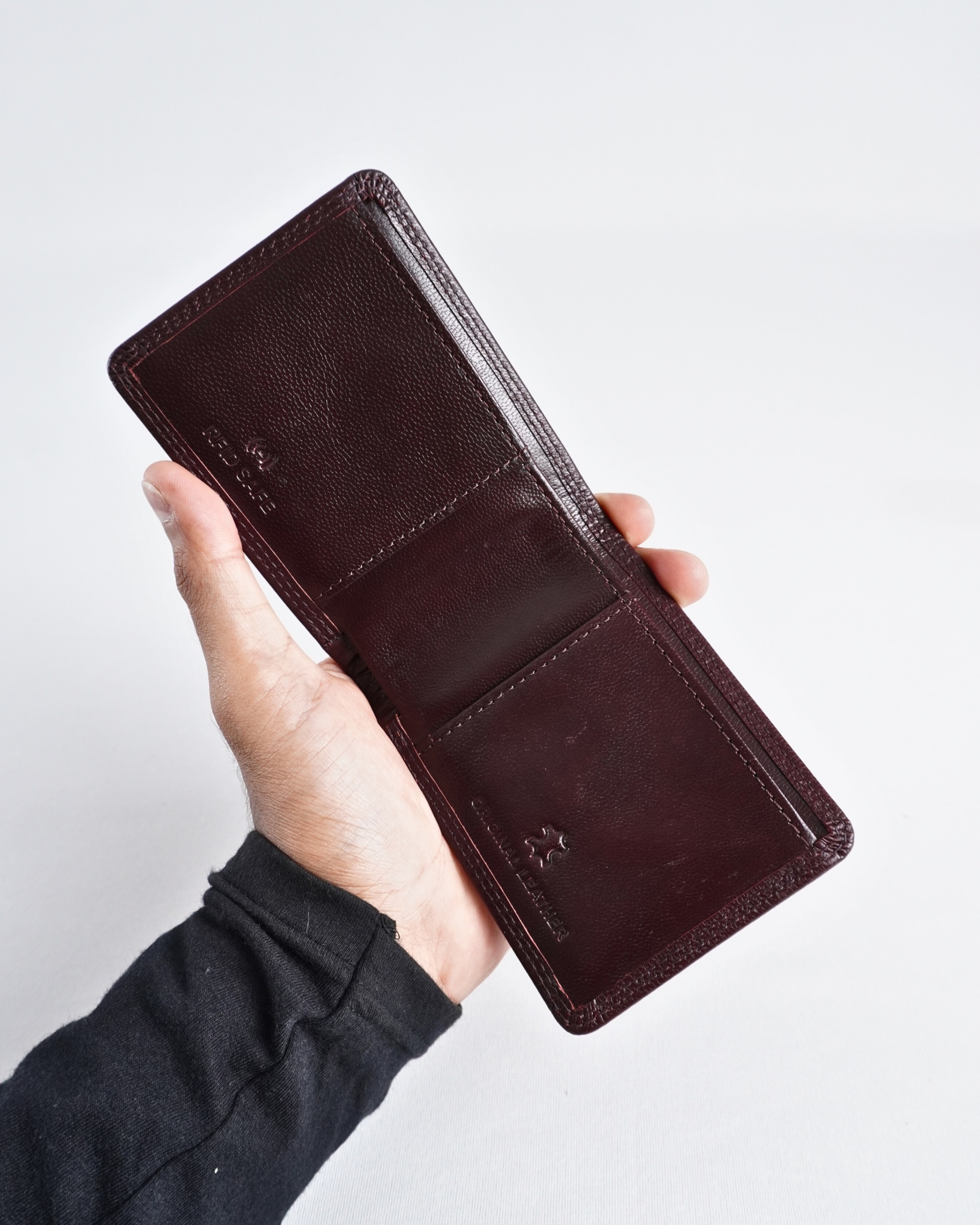 Conway (Sleek Series) - Men’s Original Leather Wallet (Cherry)