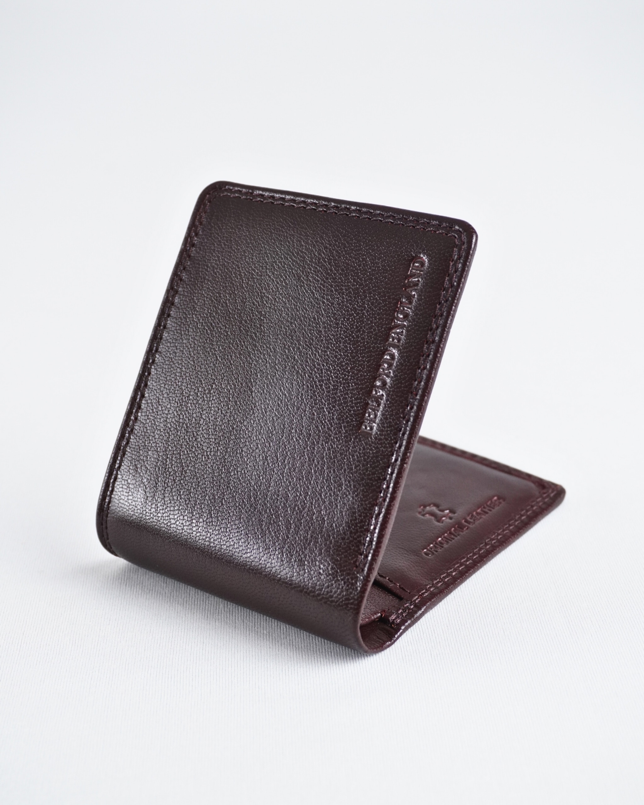 Conway (Sleek Series) - Men’s Original Leather Wallet (Cherry) - Image 4