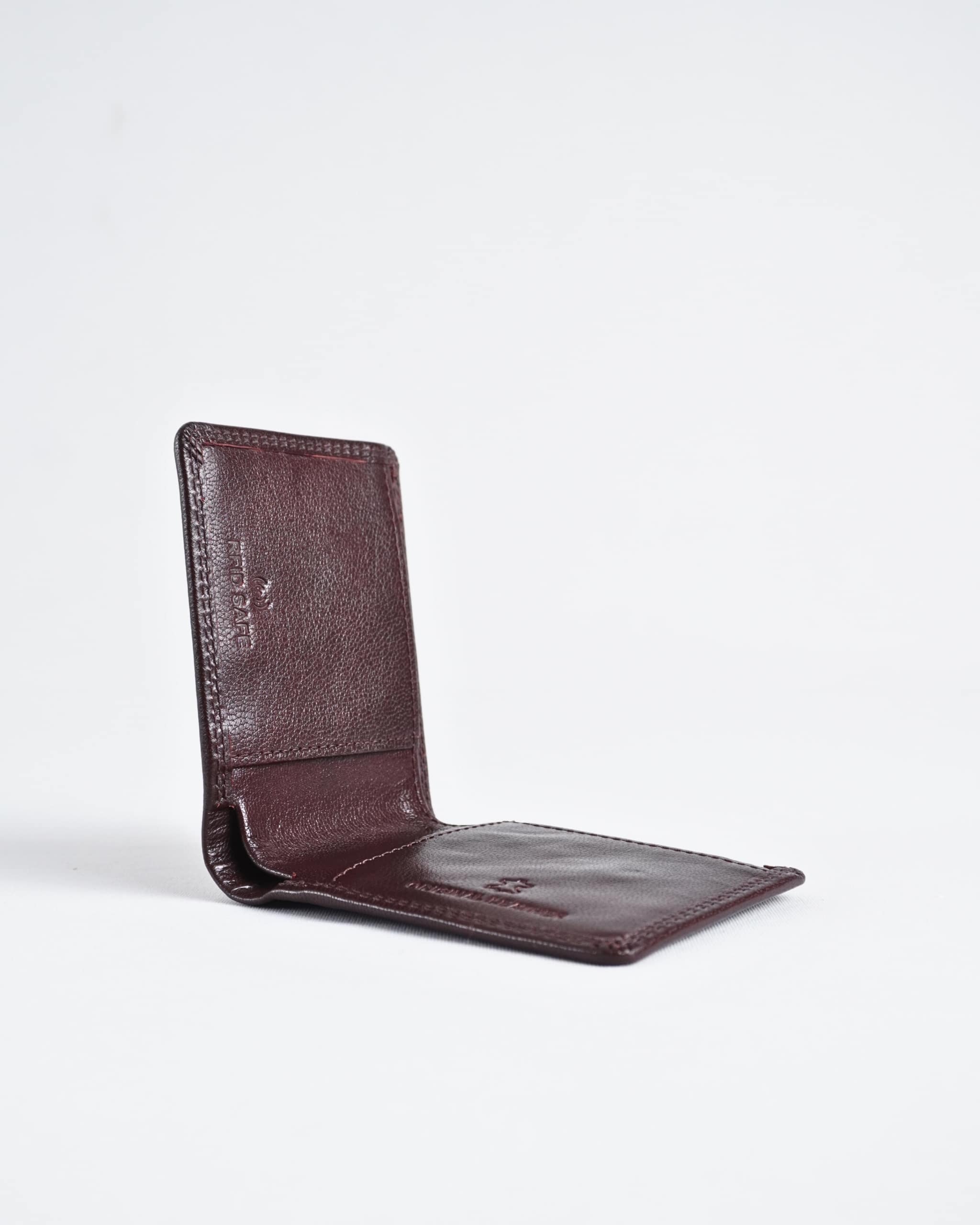 Conway (Sleek Series) - Men’s Original Leather Wallet (Cherry) - Image 8