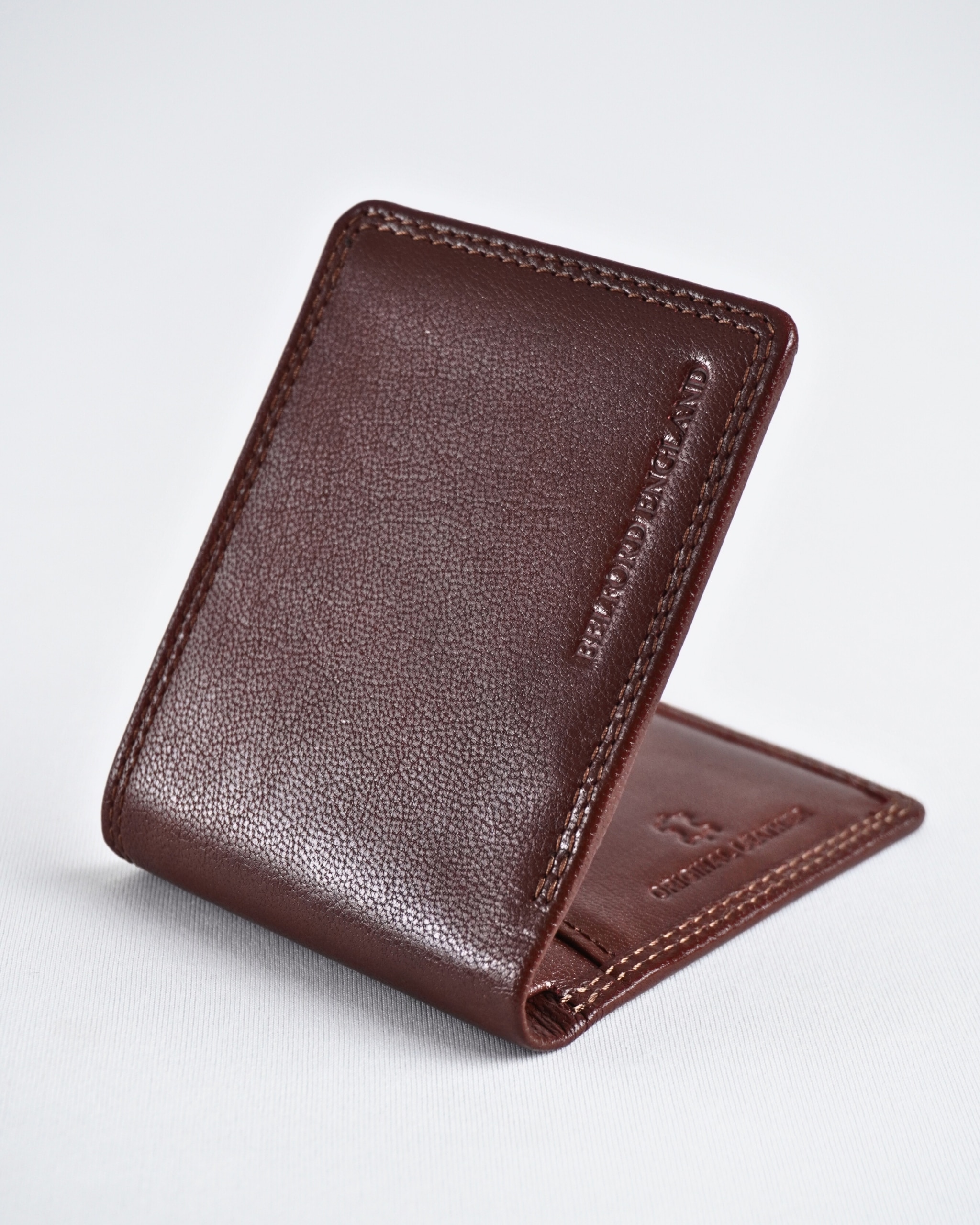Conway (Sleek Series) - Men’s Original Leather Wallet (Cherry) - Image 9
