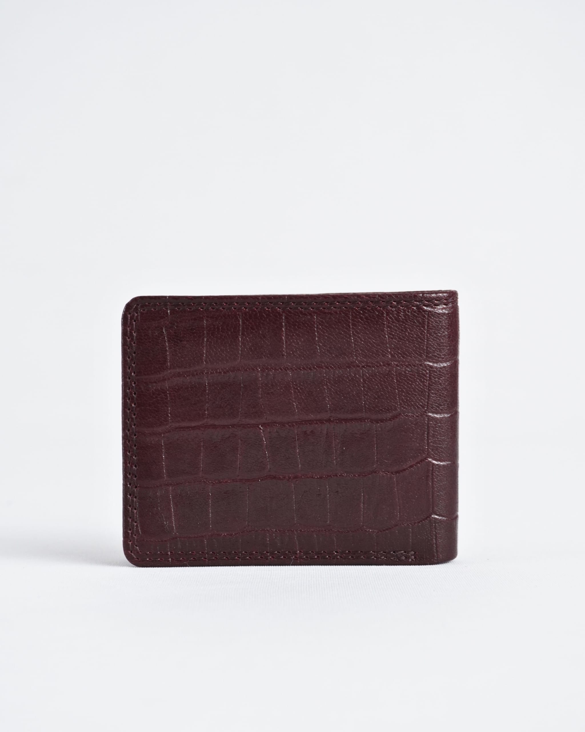 Conway (Sleek Series) - Men’s Original Leather Wallet (Croco Cherry) - Image 8