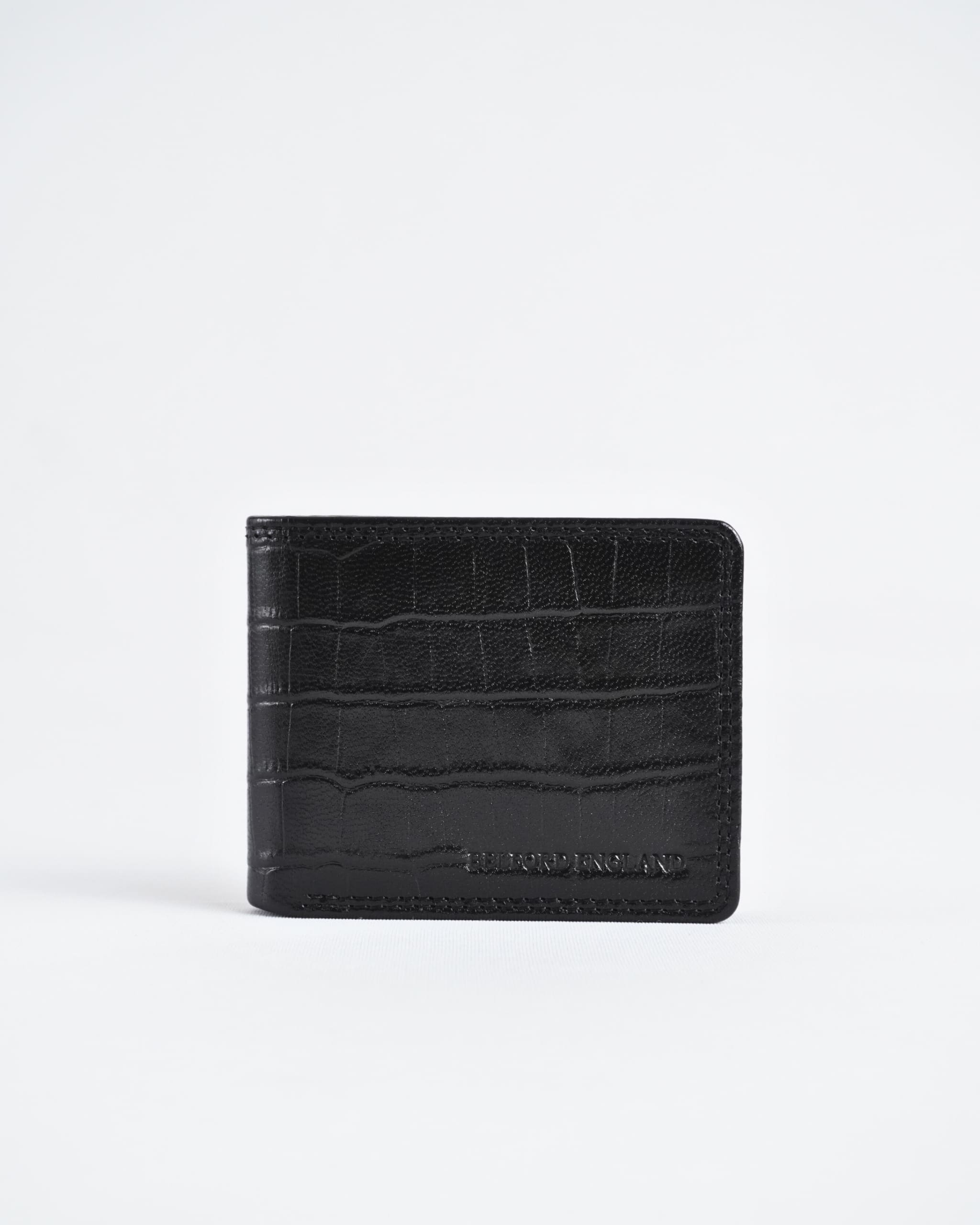 Conway (Sleek Series)- Men’s Original Leather Wallet (Croco Black) - Image 5