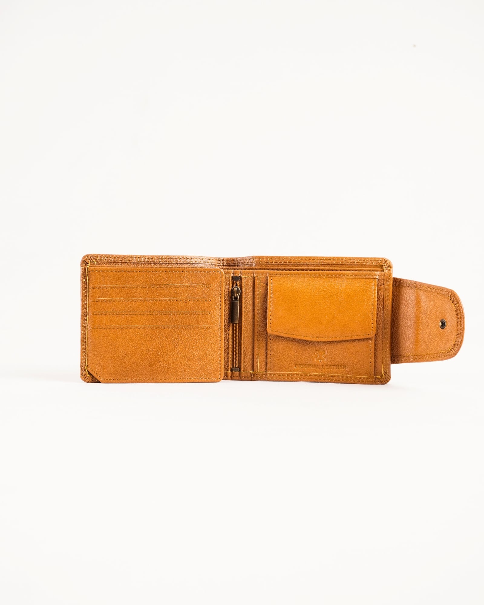 Derby - Men’s Original Leather Wallet (Rich Tan) - Image 2