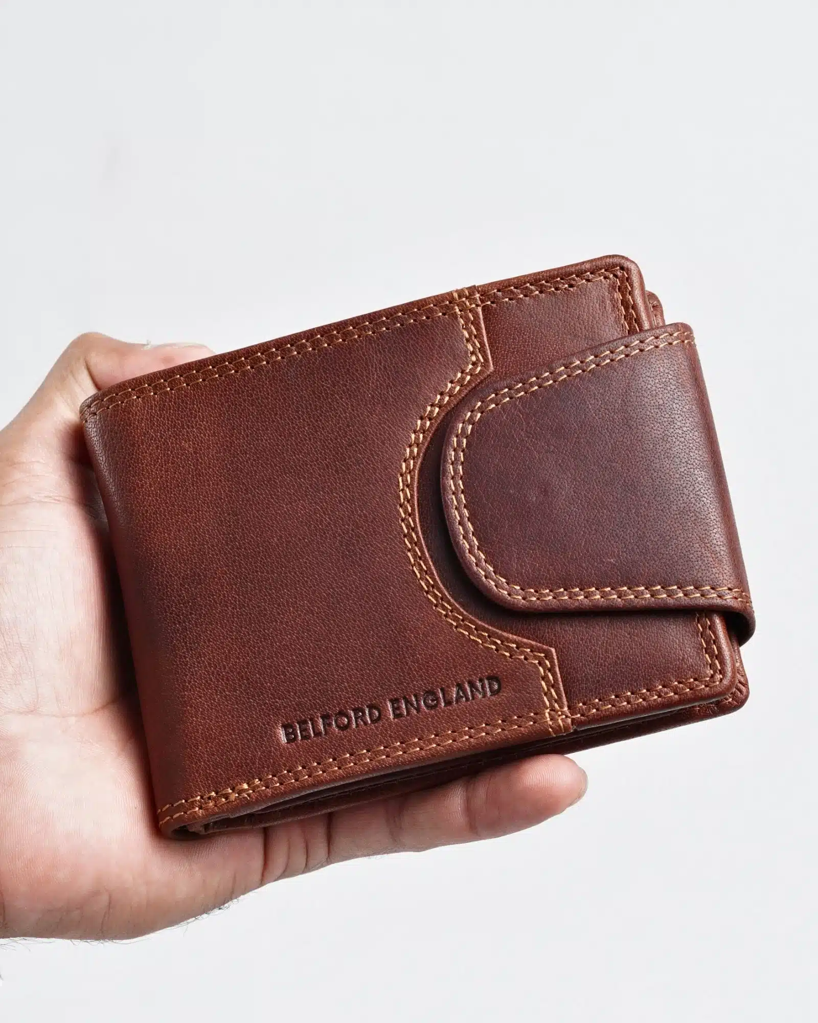 Derby - Men’s Original Leather Wallet (Vintage Brown) - Image 3