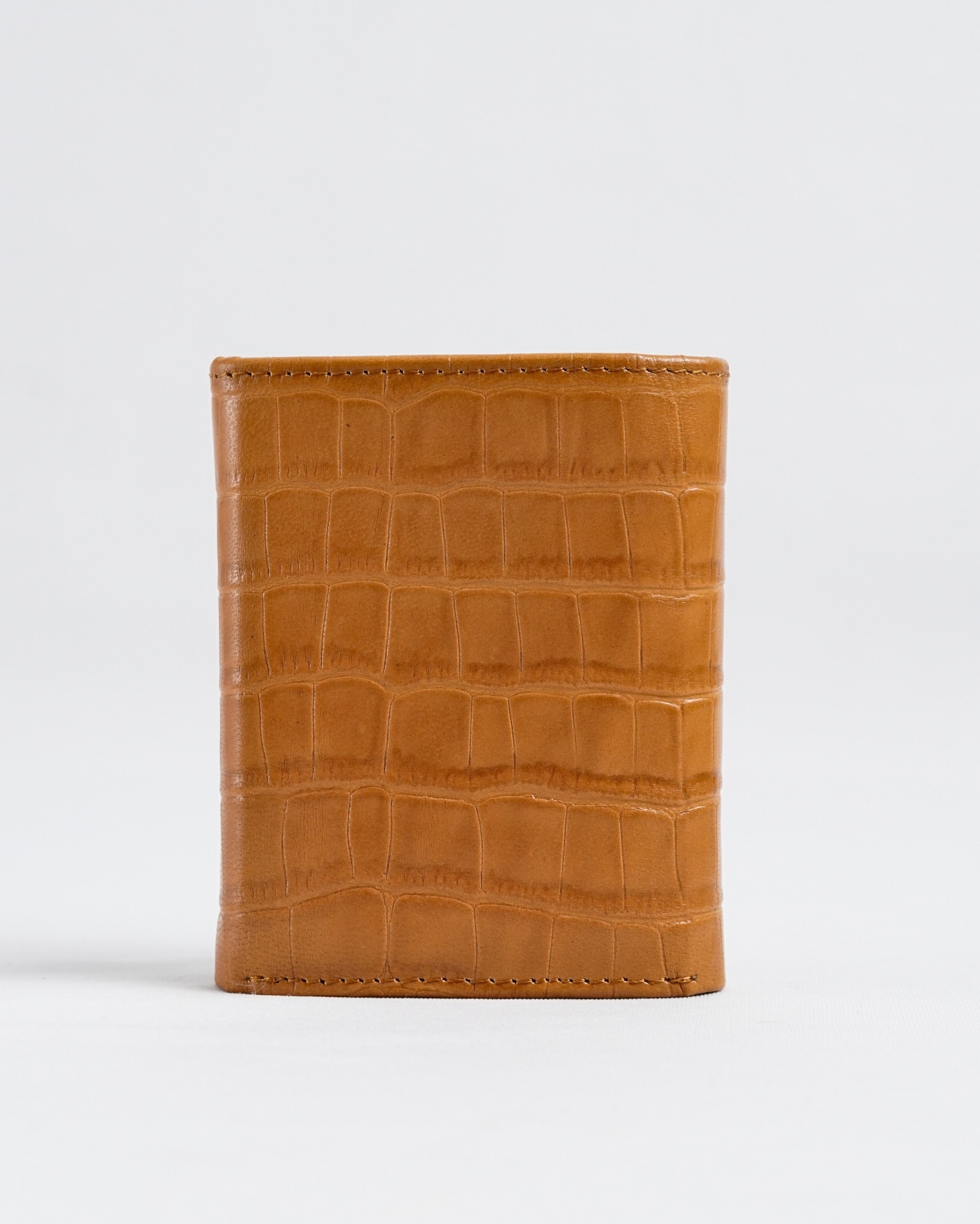 Detroit - Men’s Original Leather Wallet [Smart Card Pop UP] (Croco Almond Brown) - Image 6