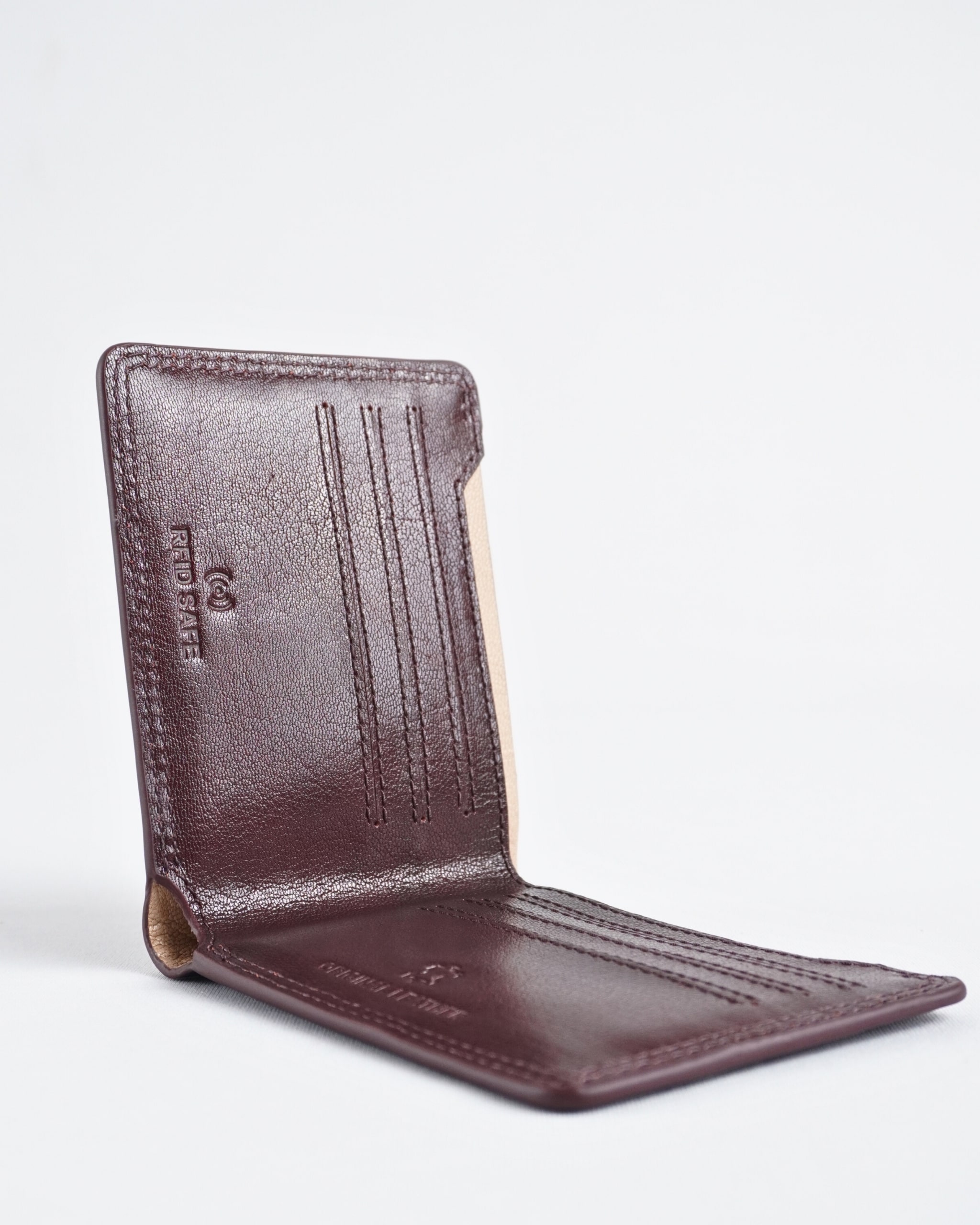 Heritage (Sleek Series) - Men’s Original Leather Wallet (Cherry) - Image 2